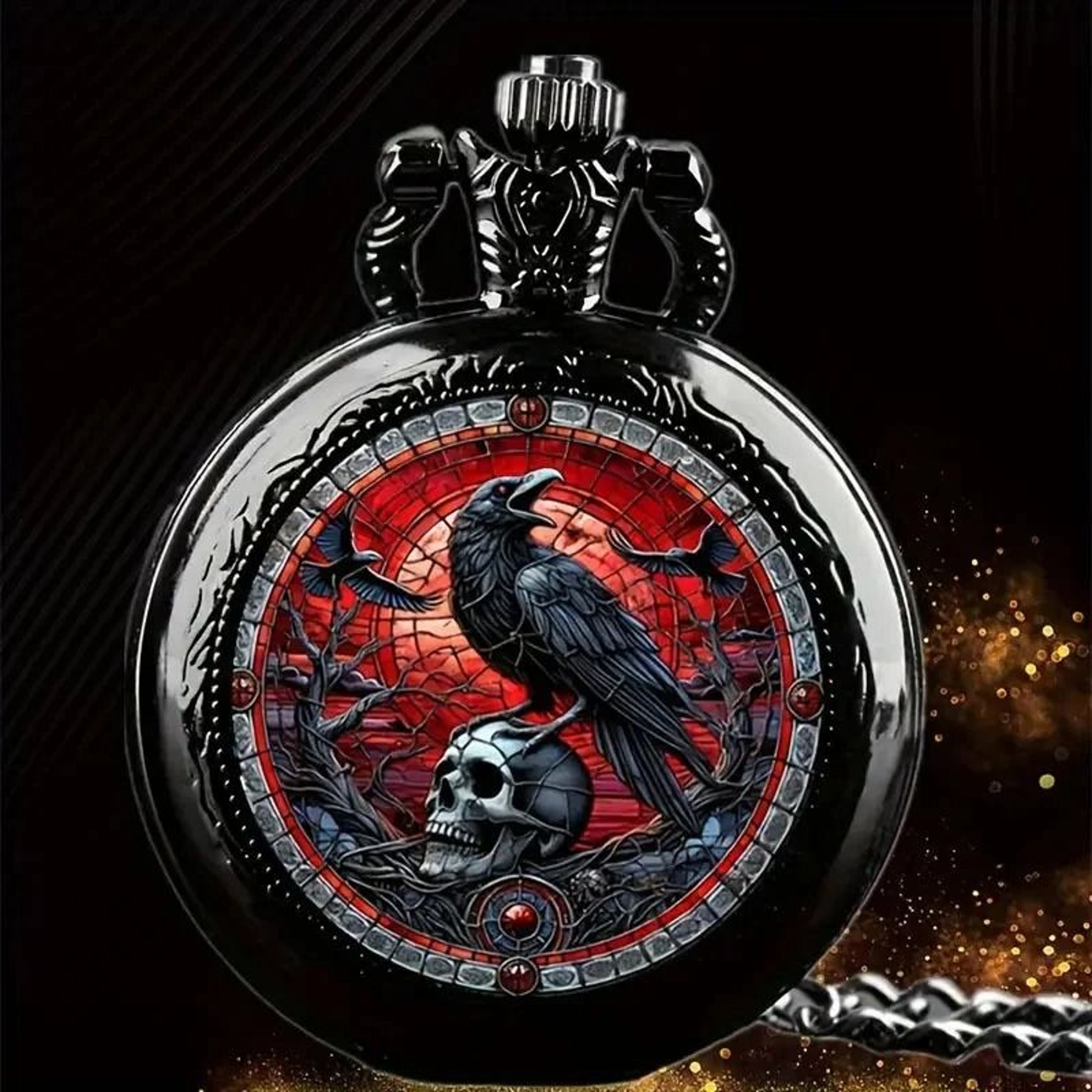 Colorful Pocket Watch Retro Quartz Flip Necklace Vintage Style Pendant Watch 6