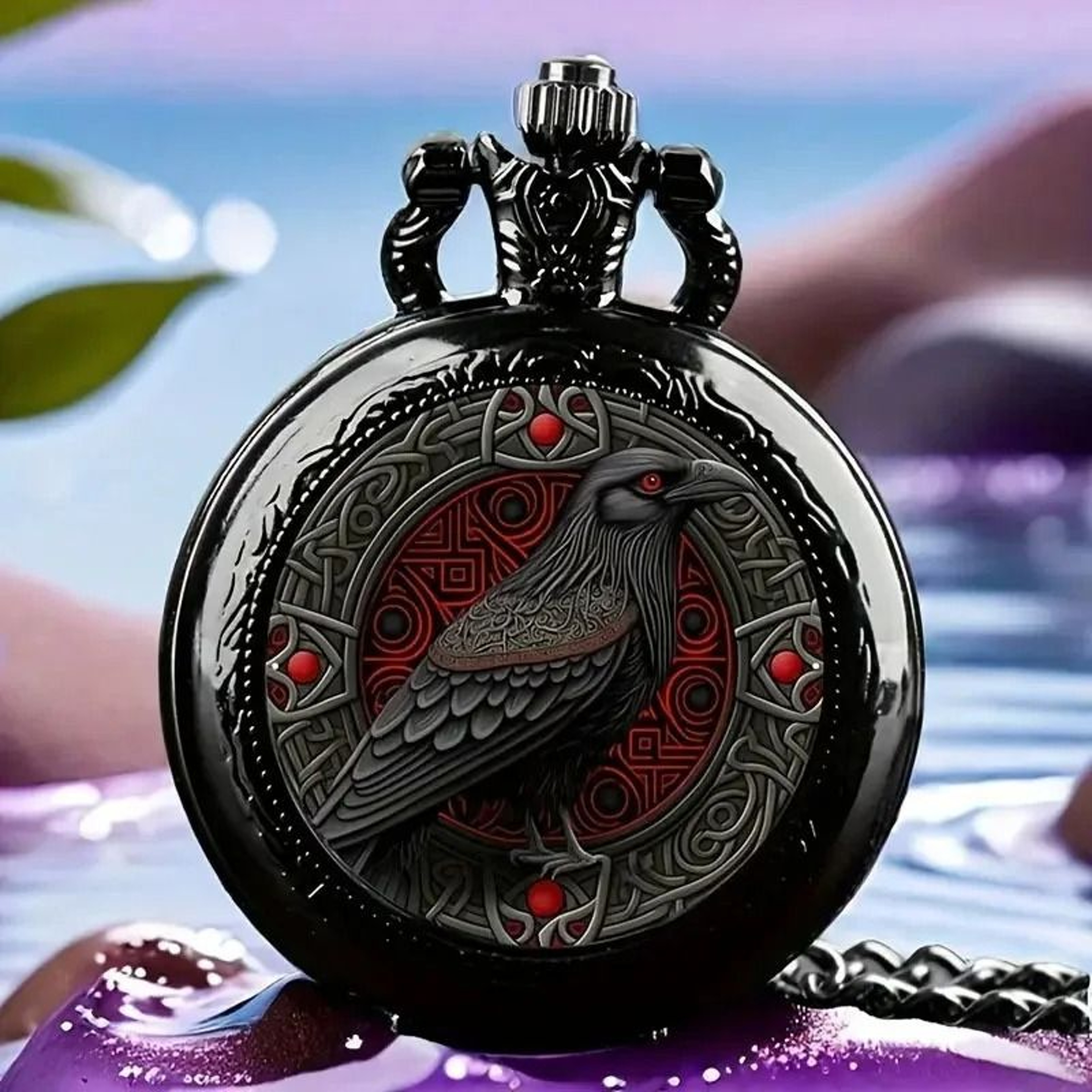Colorful Pocket Watch Retro Quartz Flip Necklace Vintage Style Pendant Watch 7