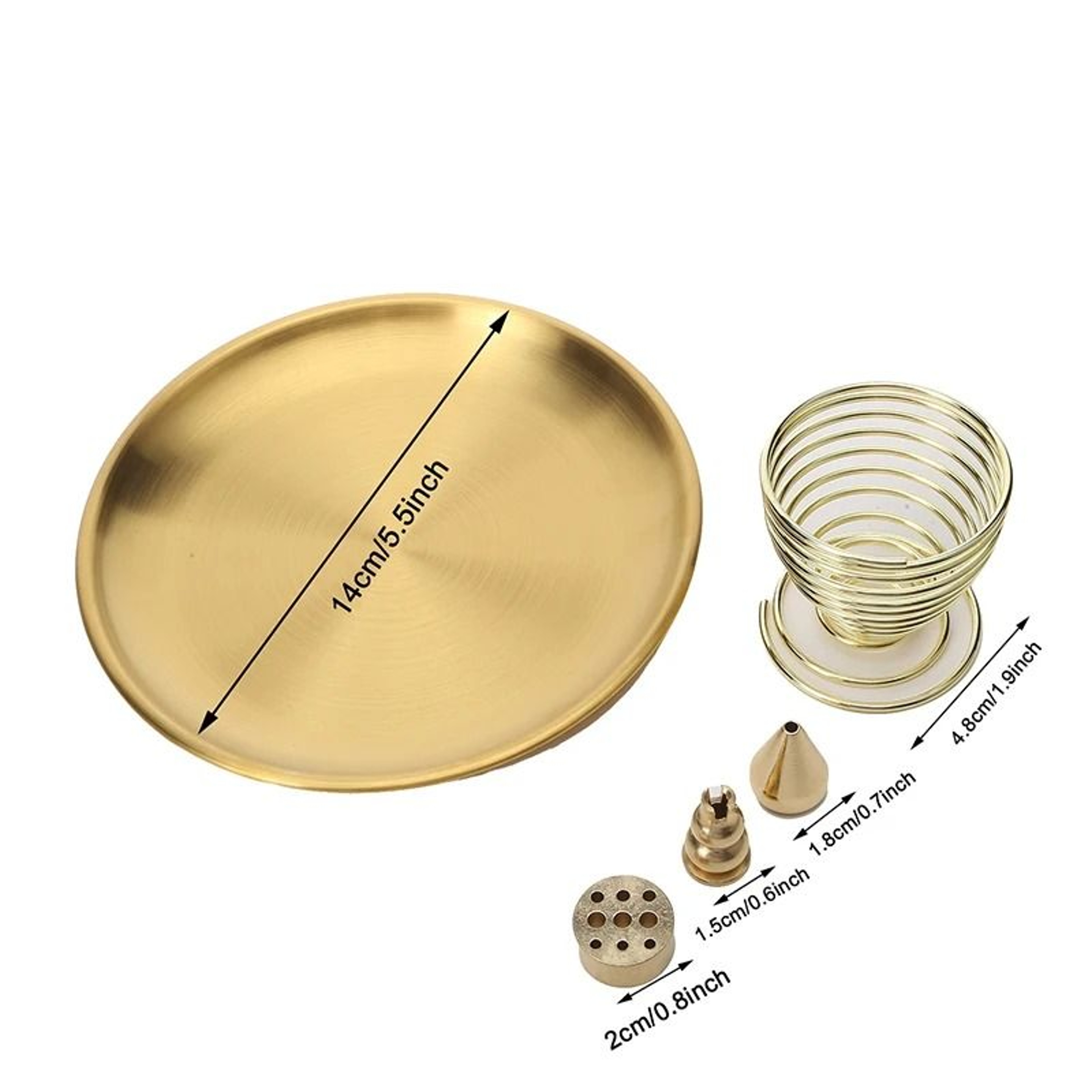 Brass Incense Holder Set With Metal Tray Ash Catcher For Palo Santo And Sage 9