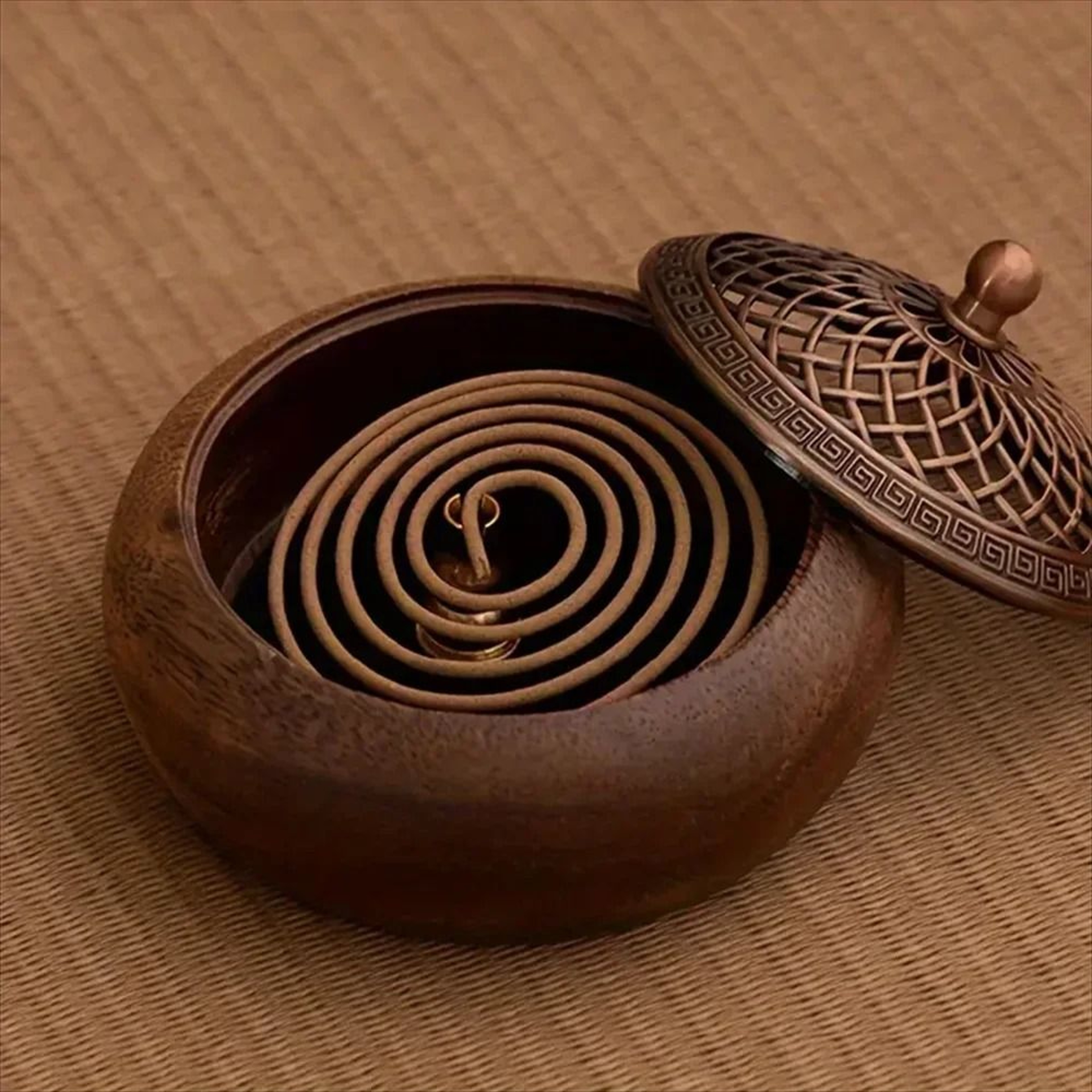 Walnut Wood Zen Incense Burner For Tea Ceremony And Meditation Decor 0