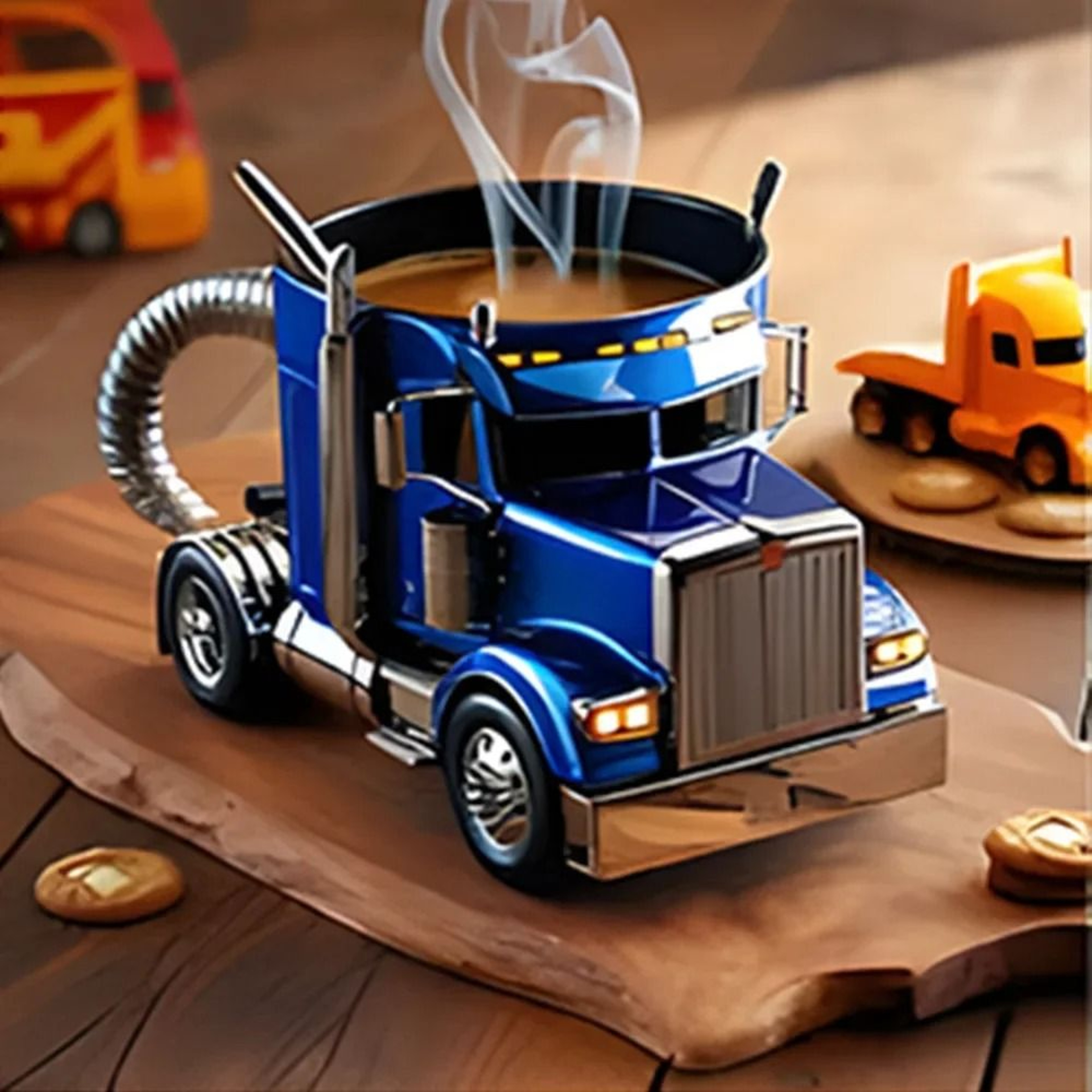 Semi Truck Coffee Mug Handcrafted Novelty Truck Coffee Cup Unique Vehicle Shaped Mug 3