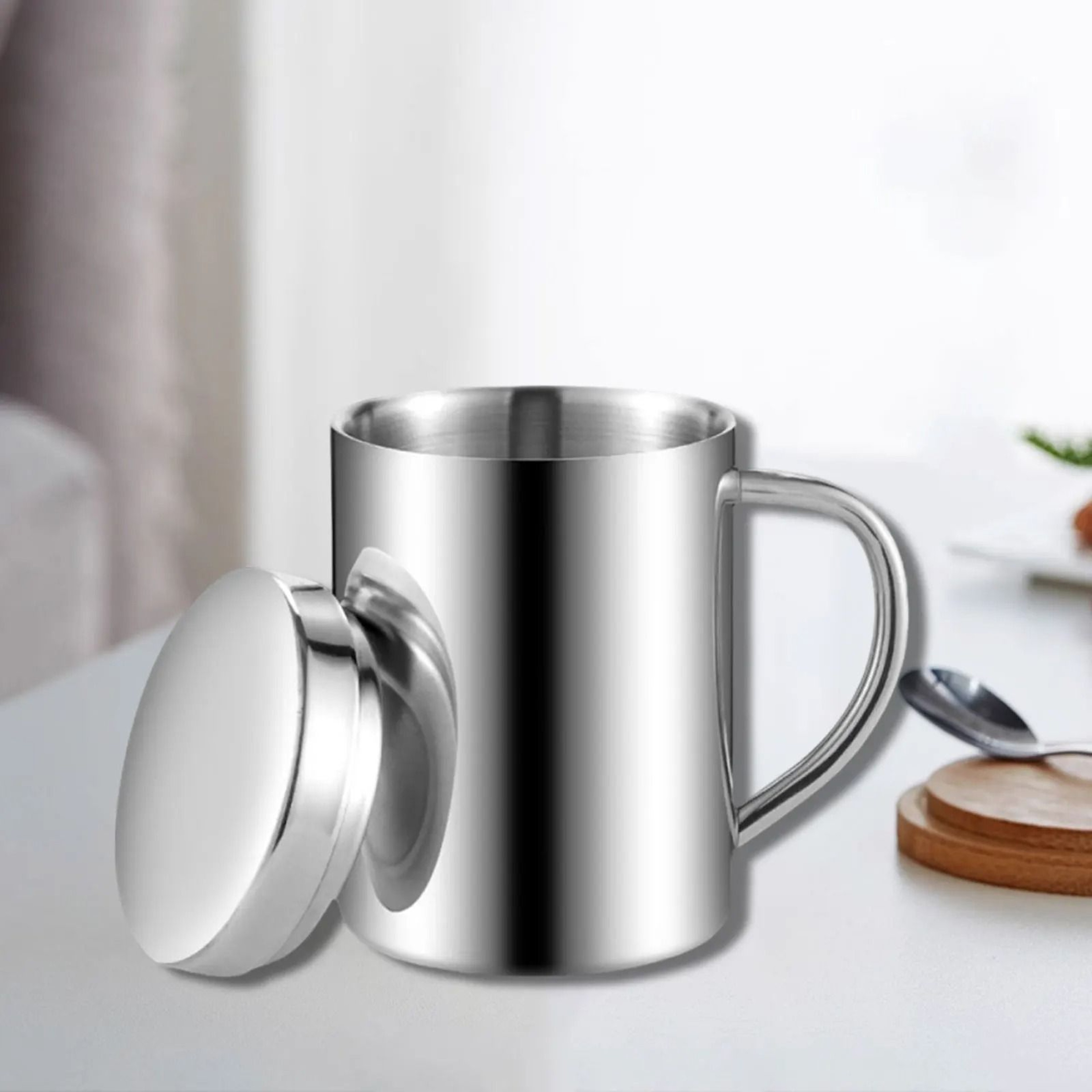 Double Wall Stainless Steel Mug Insulated Coffee Cup With Lid Portable Thermal Travel Mug 5