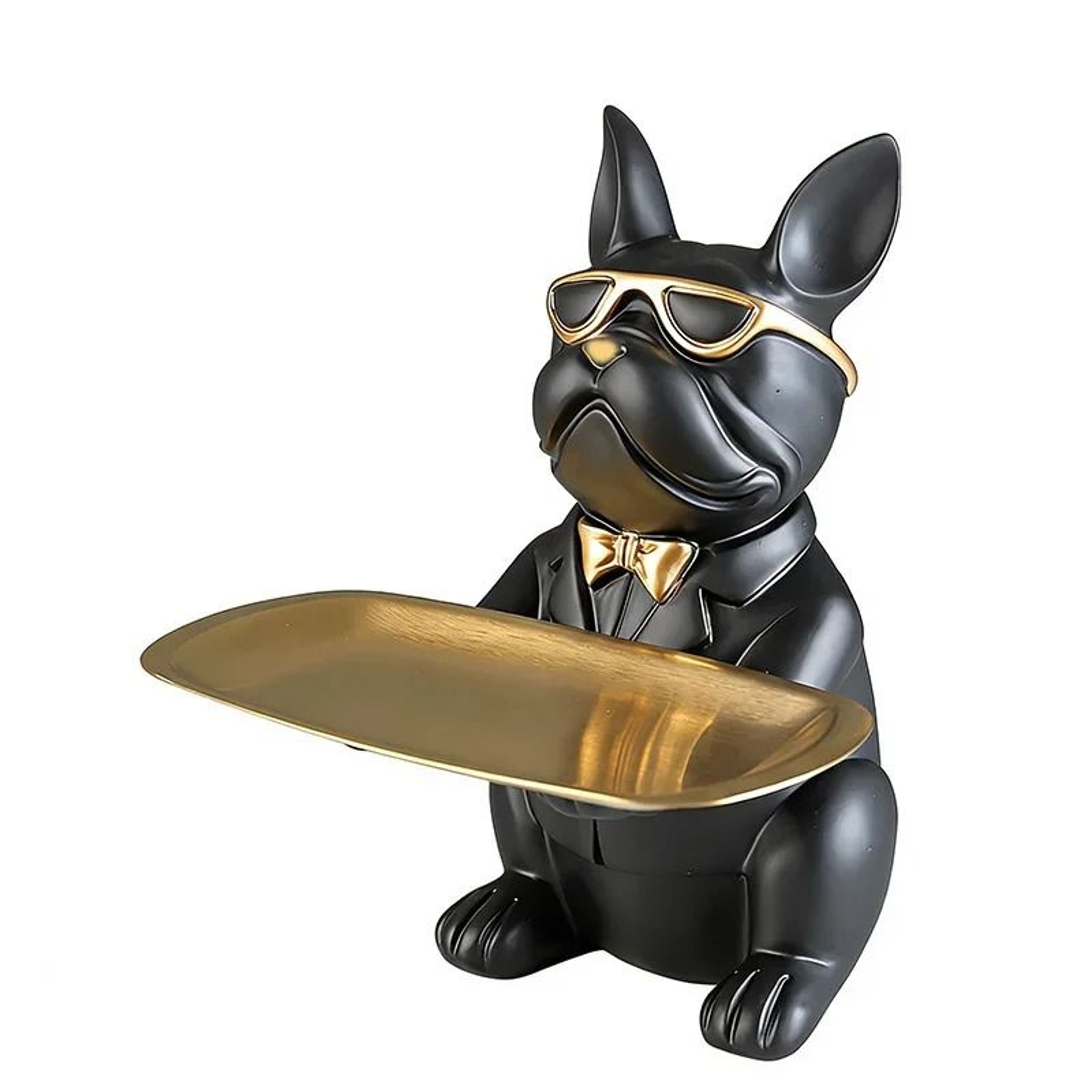 Bulldog Tray Statue Dog Storage Organizer Decorative Home Accent 1