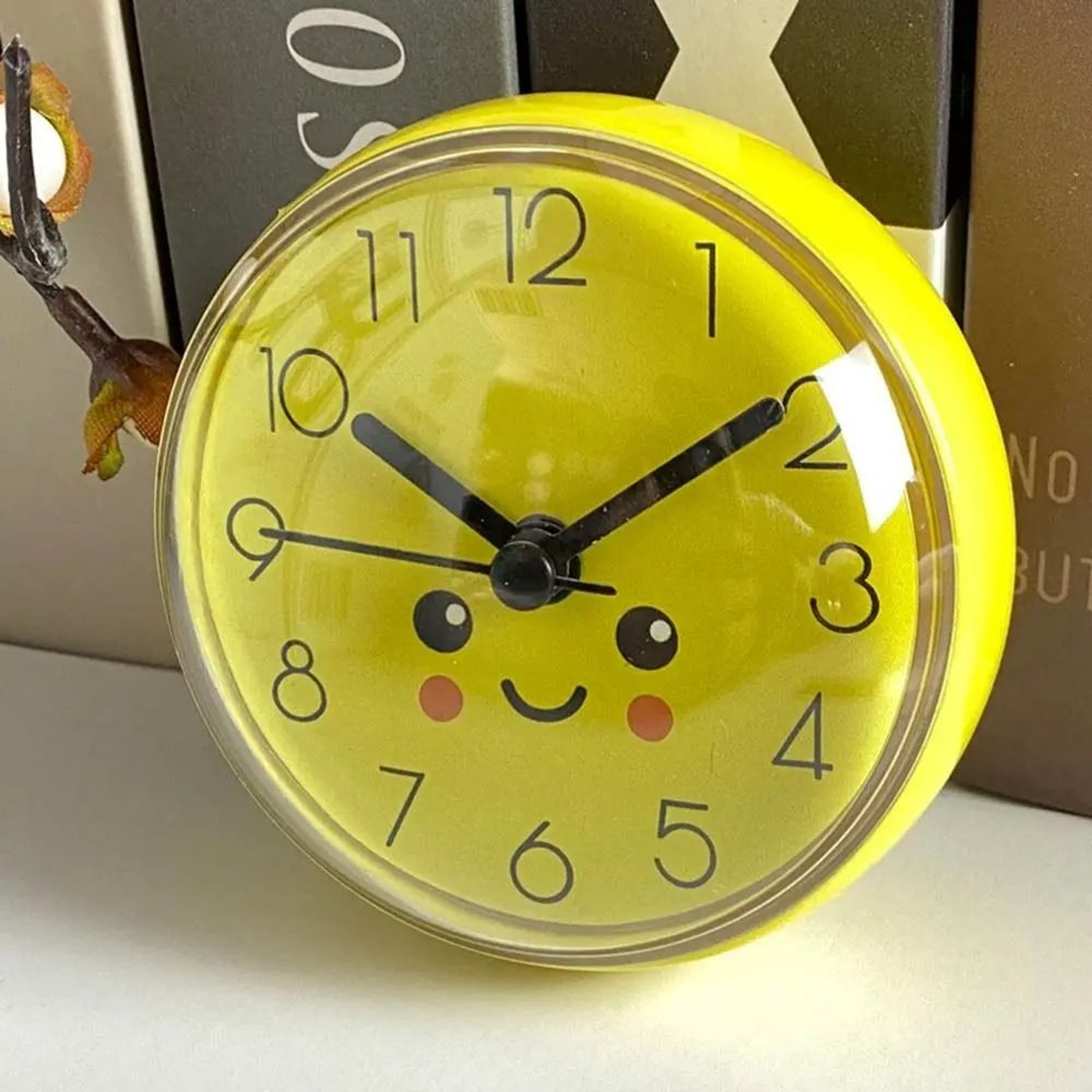 Waterproof Suction Clock Mini Bathroom Wall Clock Anti Fog Shower Timer 6