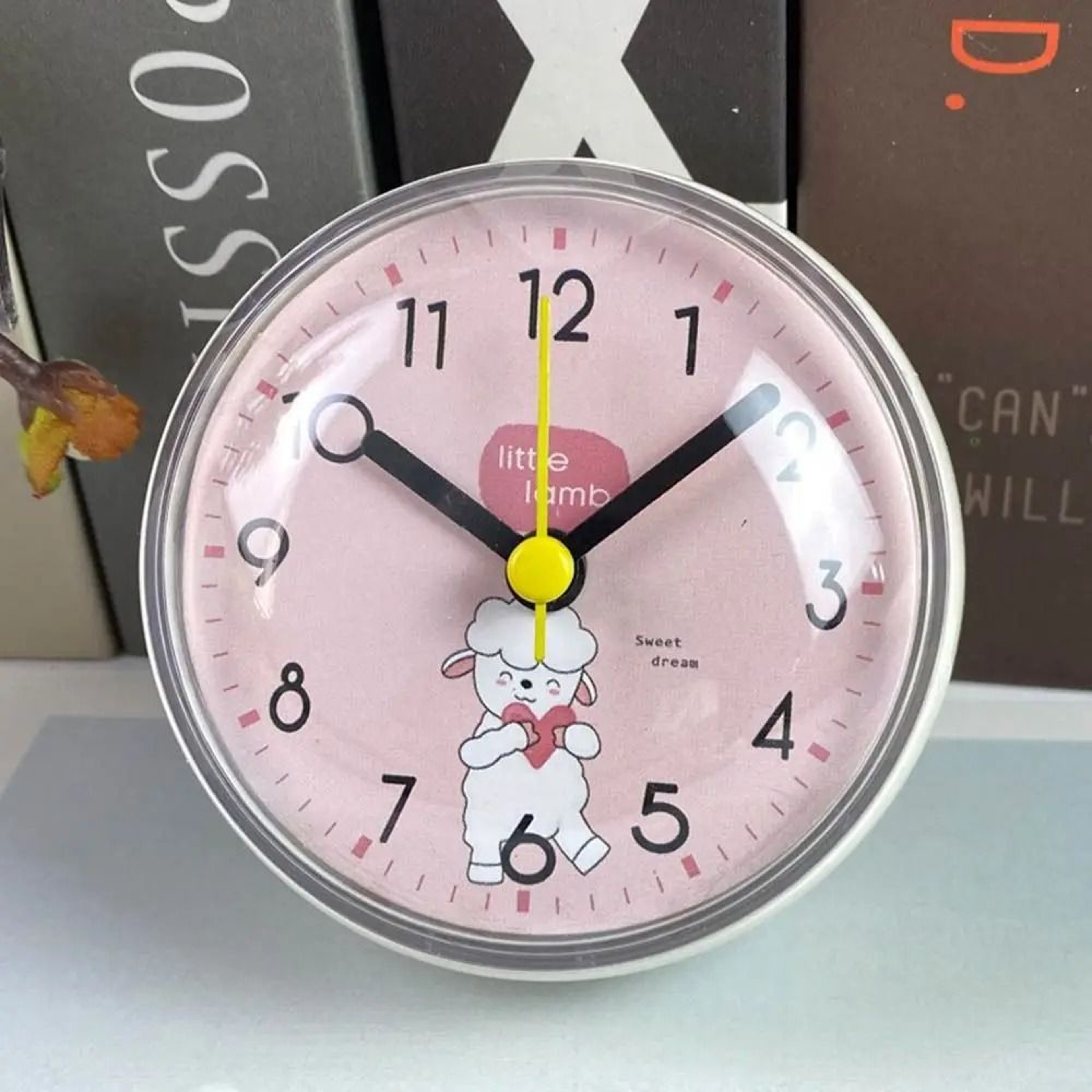 Waterproof Suction Clock Mini Bathroom Wall Clock Anti Fog Shower Timer 1
