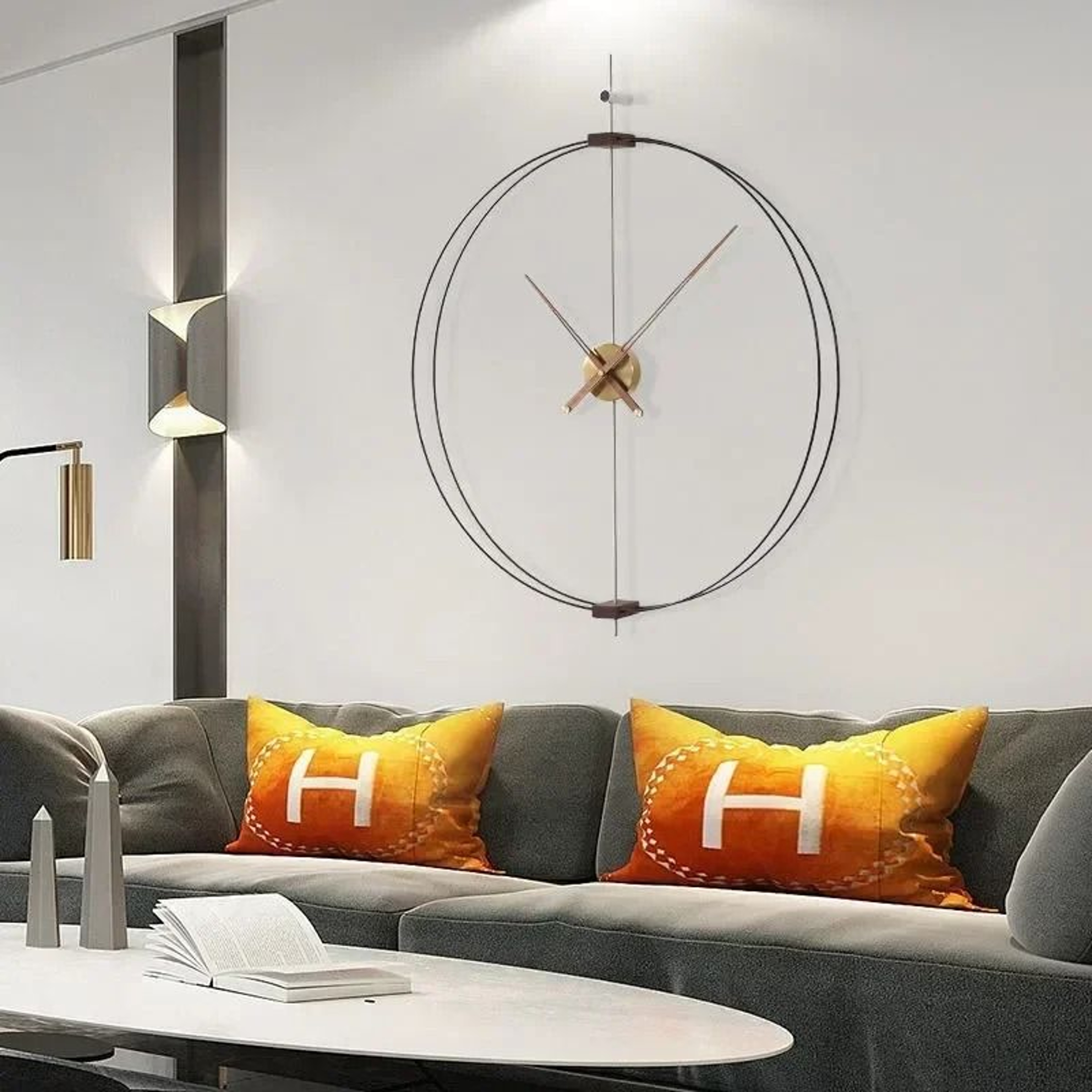 Minimalist Solid Wood Wall Clock Luxury Silent Modern Home Decor 0