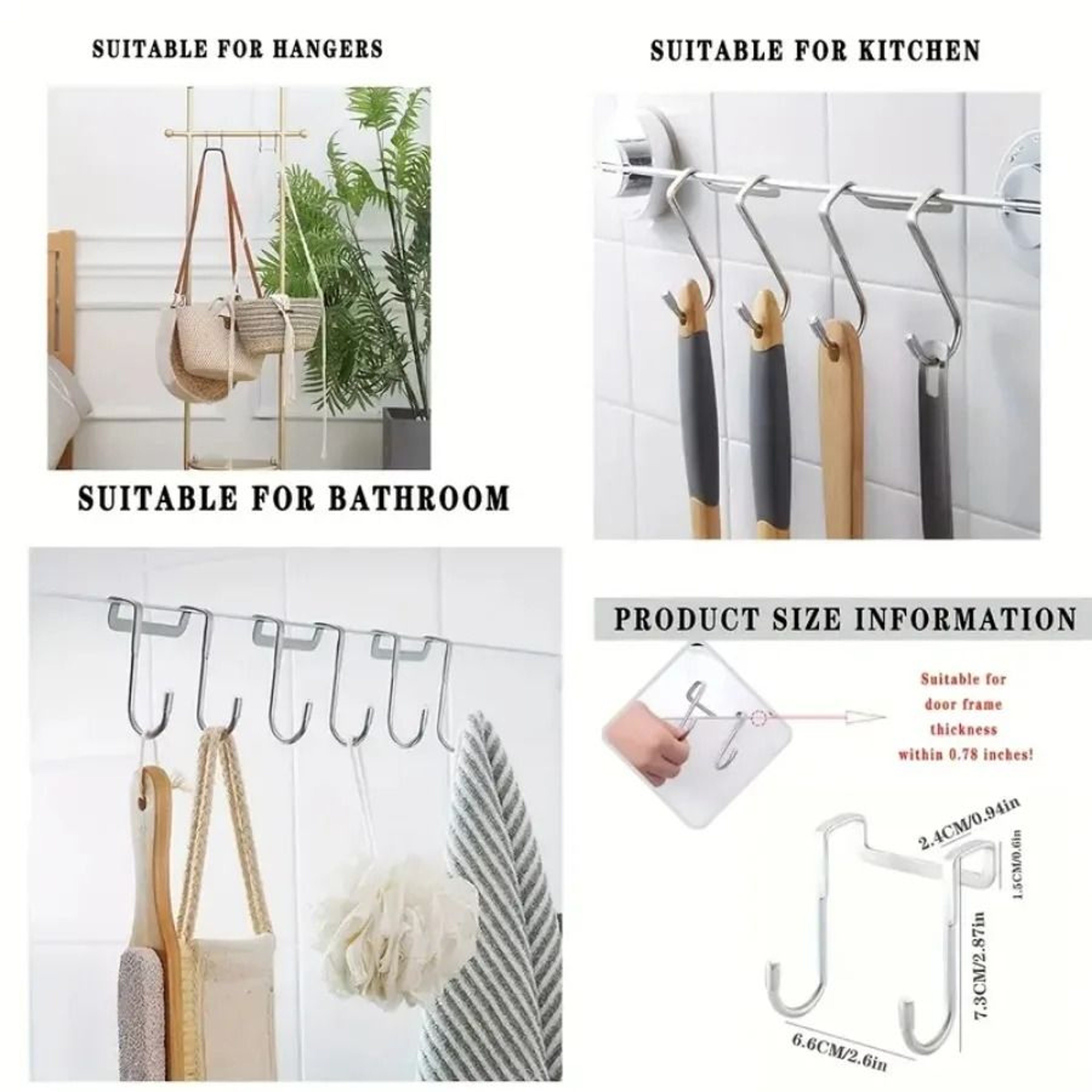 Seamless Adhesive Wall Hook No Drilling Metal Hook For Kitchen Bathroom Storage 3