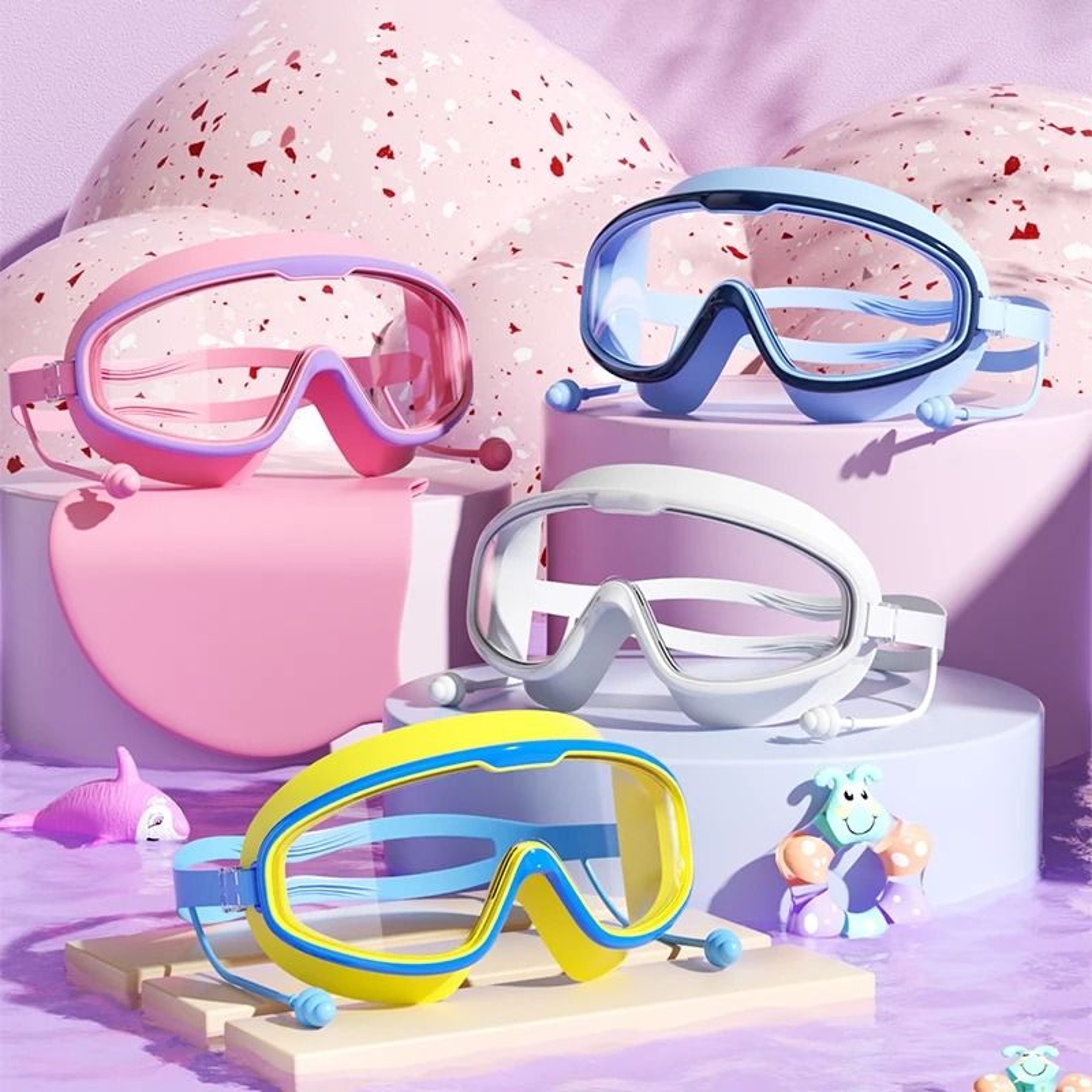 Kids Swimming Goggles Anti Fog Waterproof Wide View Swim Goggles For Children 0