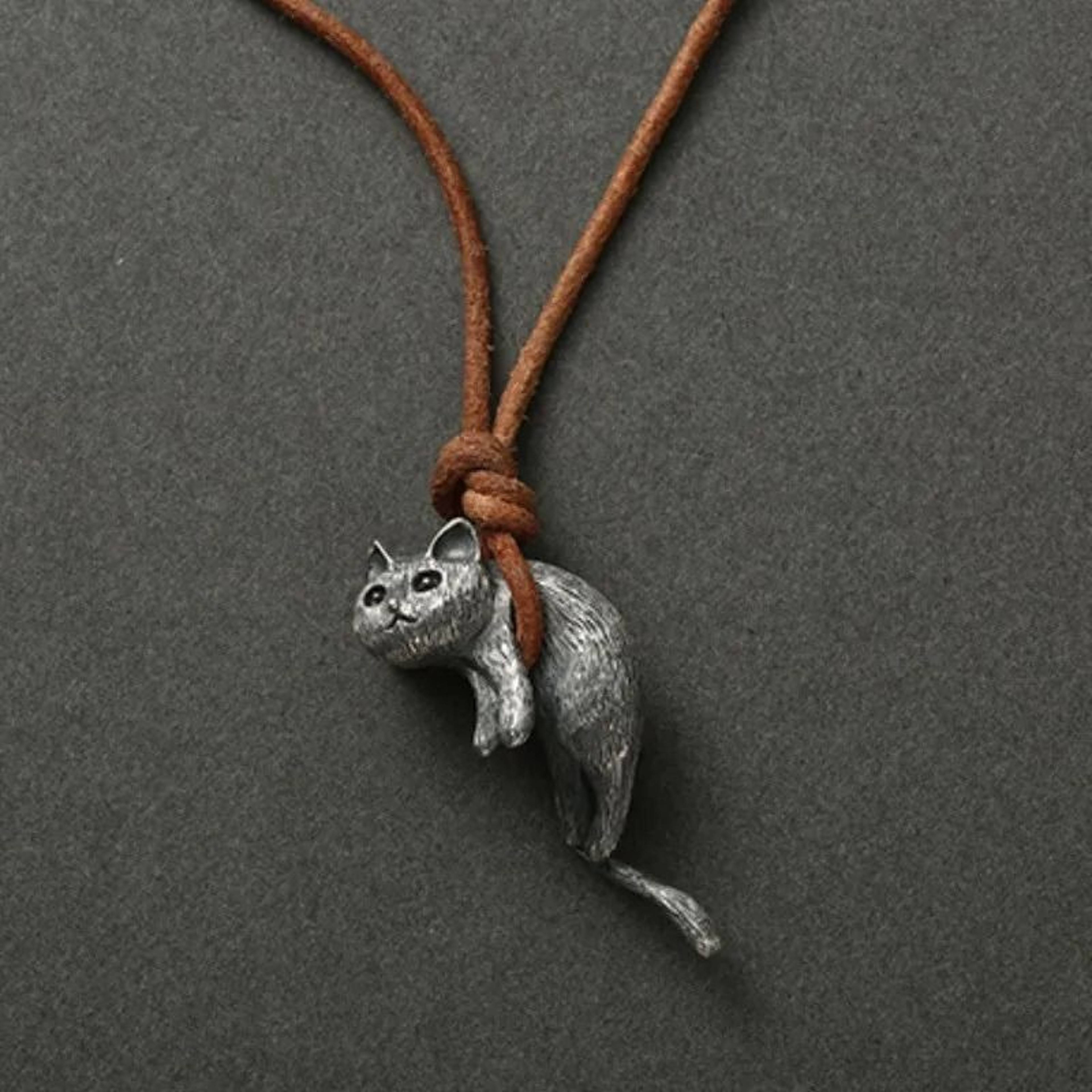 Cat Pendant Necklace Couple Necklace Set Cat Lover Jewelry Matching Necklace 3