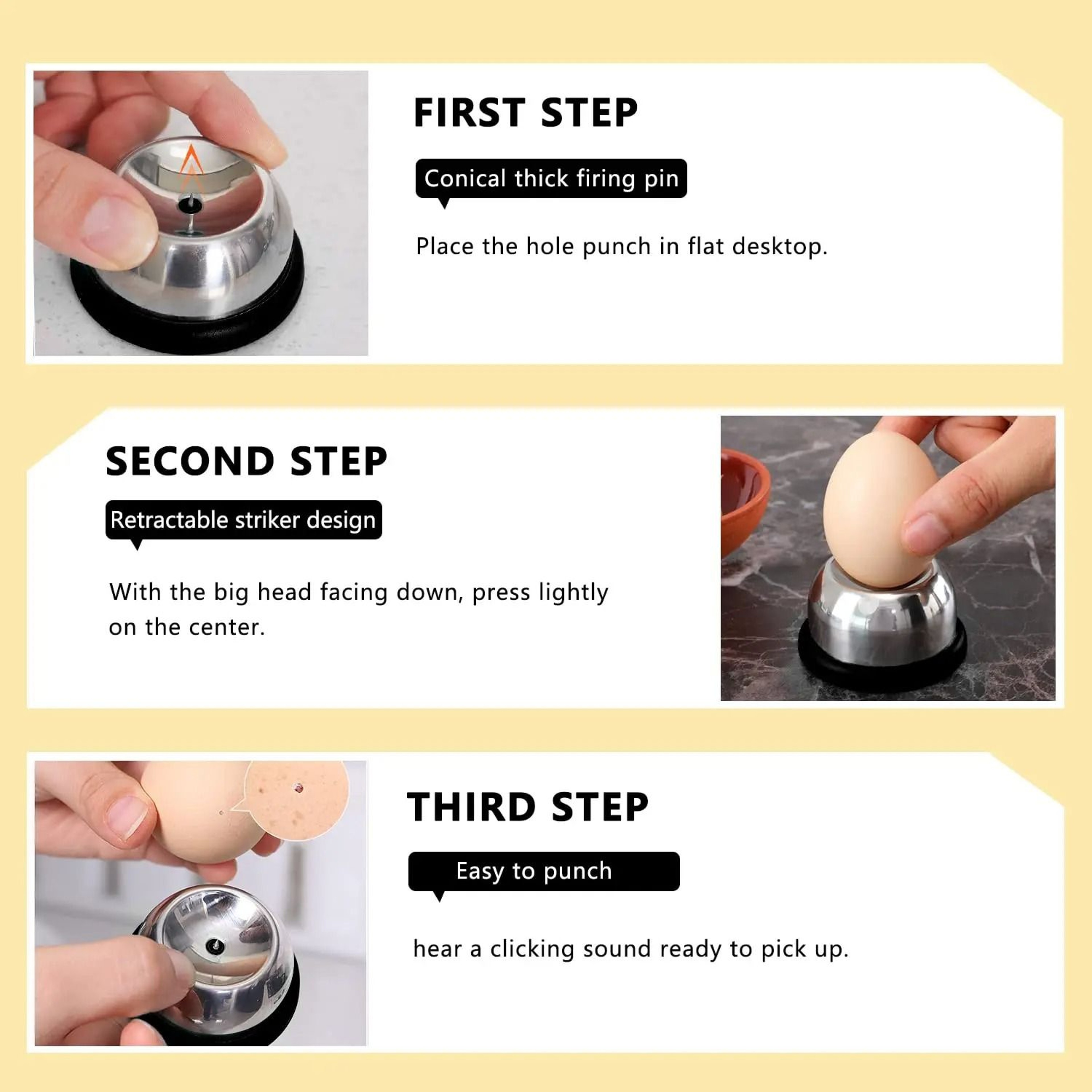 Stainless Steel Egg Piercer Tool For Perfect Boiled Eggs 7