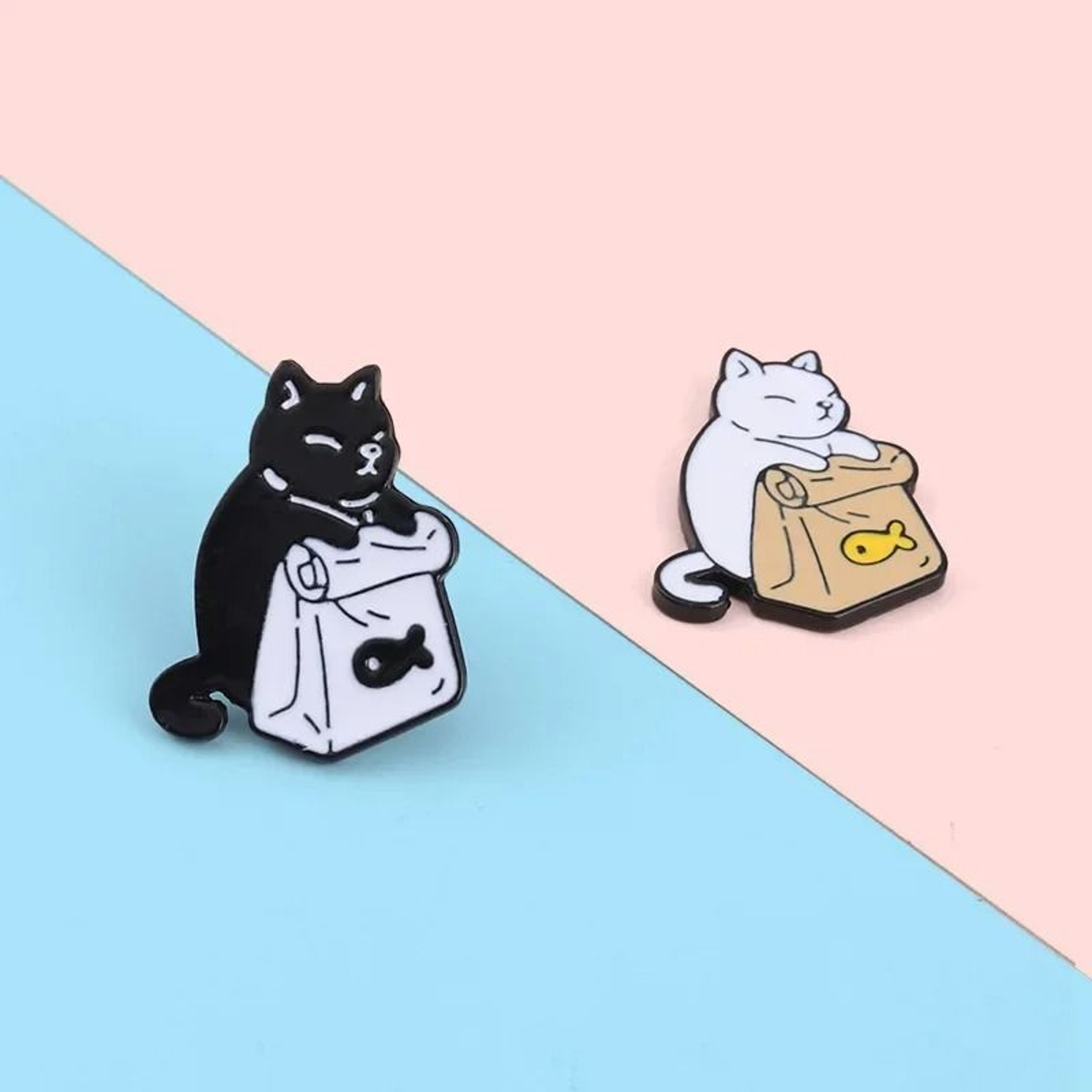 Cute Cat Brooch Pin Set Cartoon Animal Lapel Badge 4