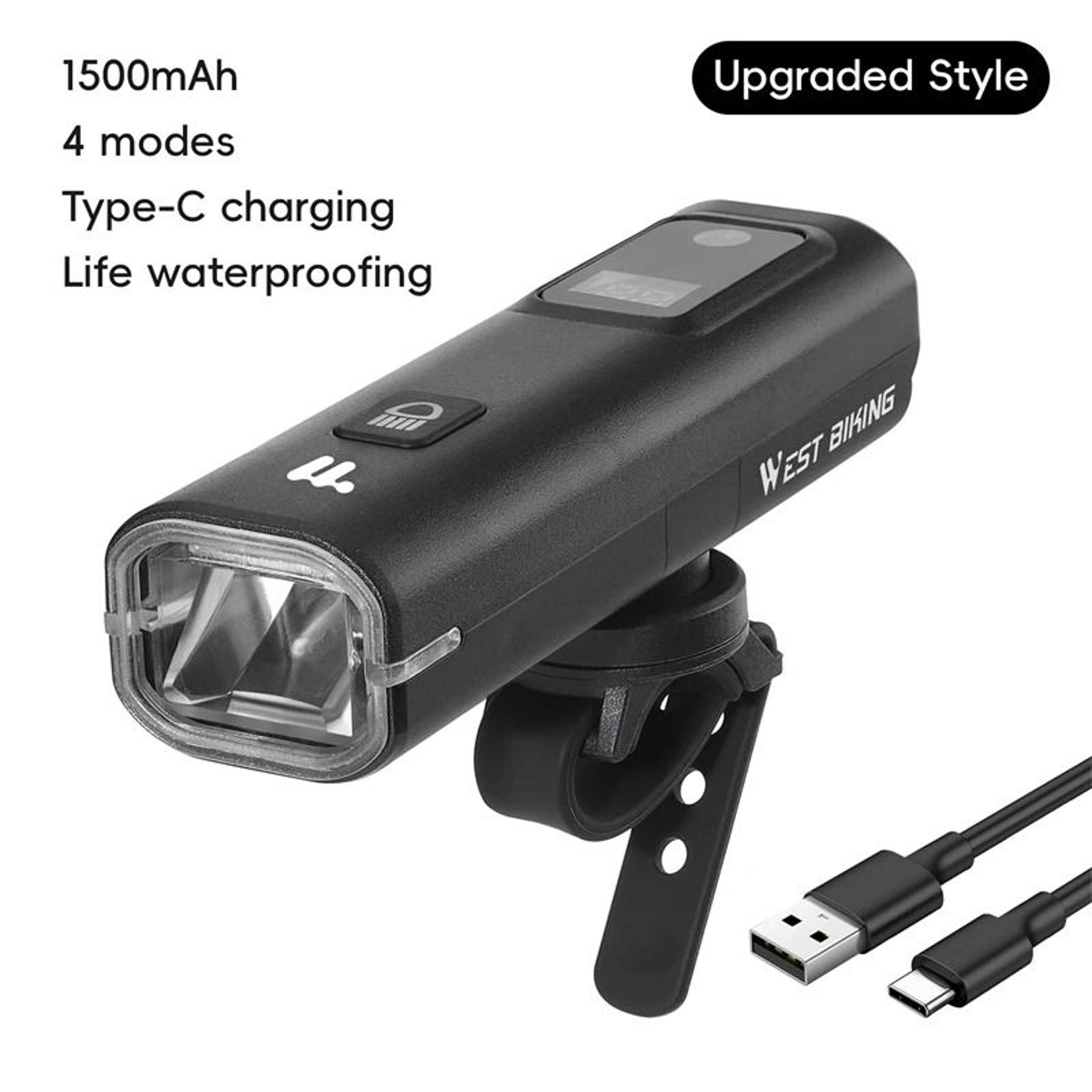 Bike Front Light 400 Lumen Intelligent Sensor USB Rechargeable Headlight 2