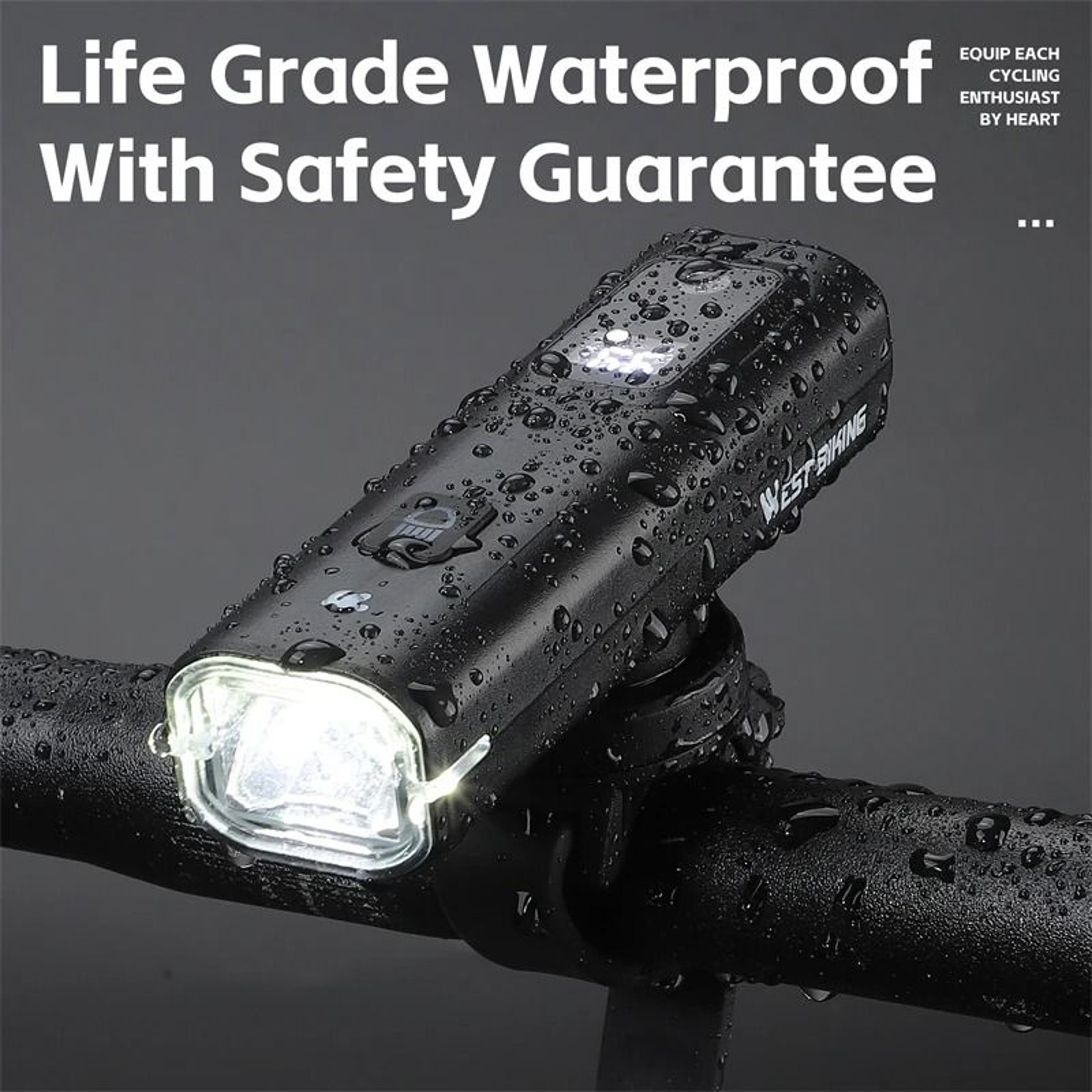 Bike Front Light 400 Lumen Intelligent Sensor USB Rechargeable Headlight 7