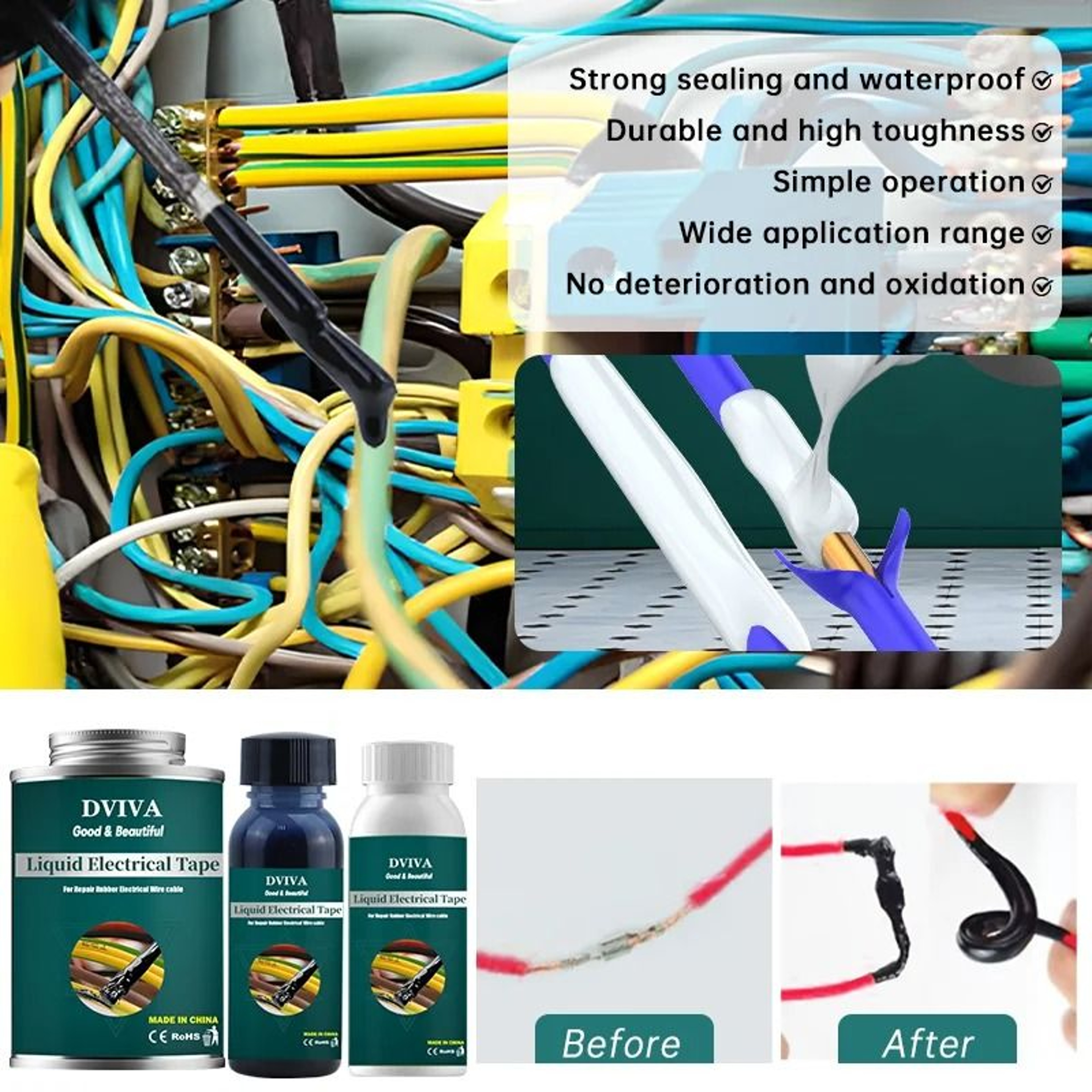 Liquid Electrical Tape Wire Insulation Sealant Waterproof Cable Repair Glue 10