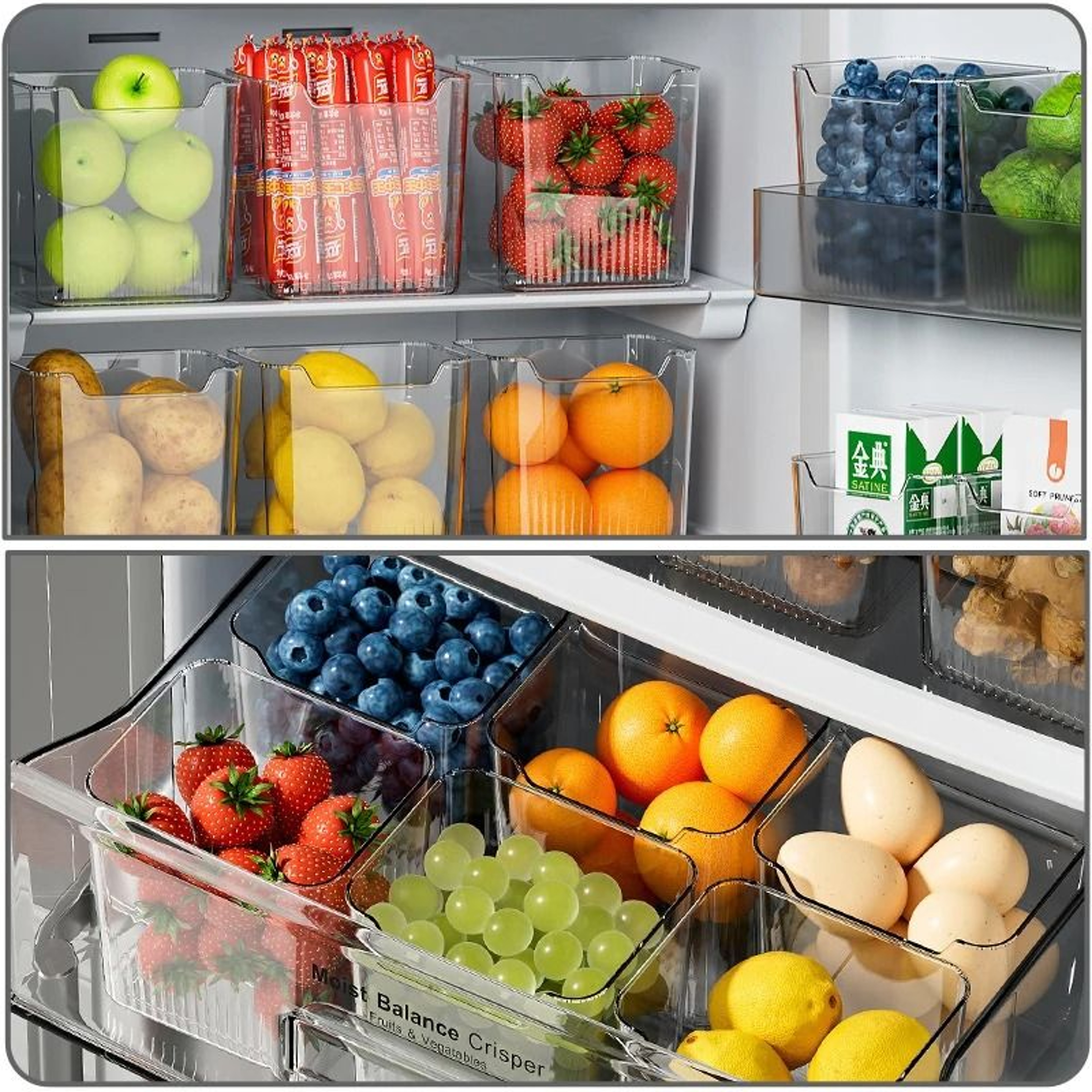 Fridge Door Storage Box Refrigerator Organizer Bin For Eggs Vegetables And Fruits 5
