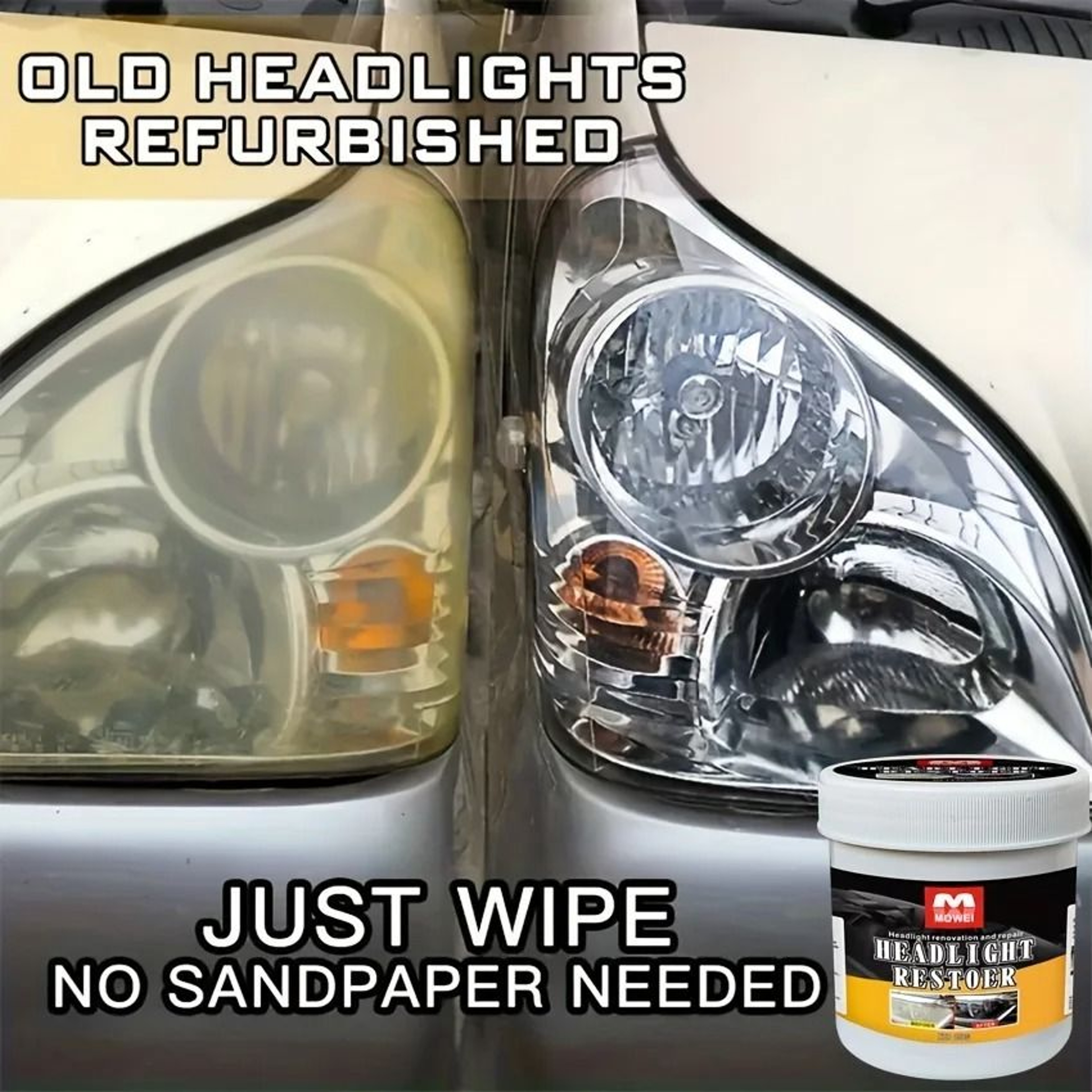Car Headlight Restoration Kit Polish Scratch Remover Cleaning Paste 4