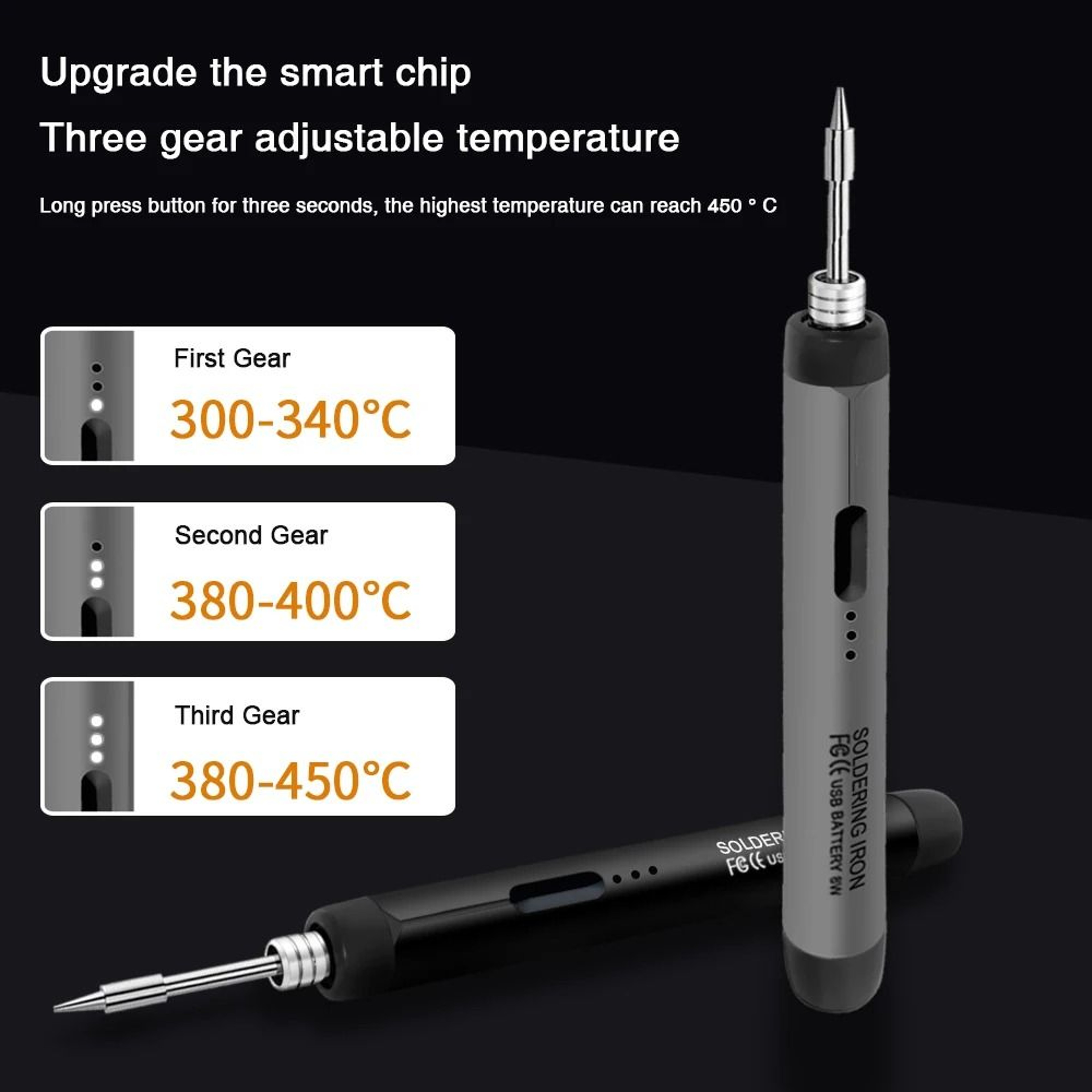 USB Soldering Iron Portable Mini Type C Adjustable Temperature Tool 13