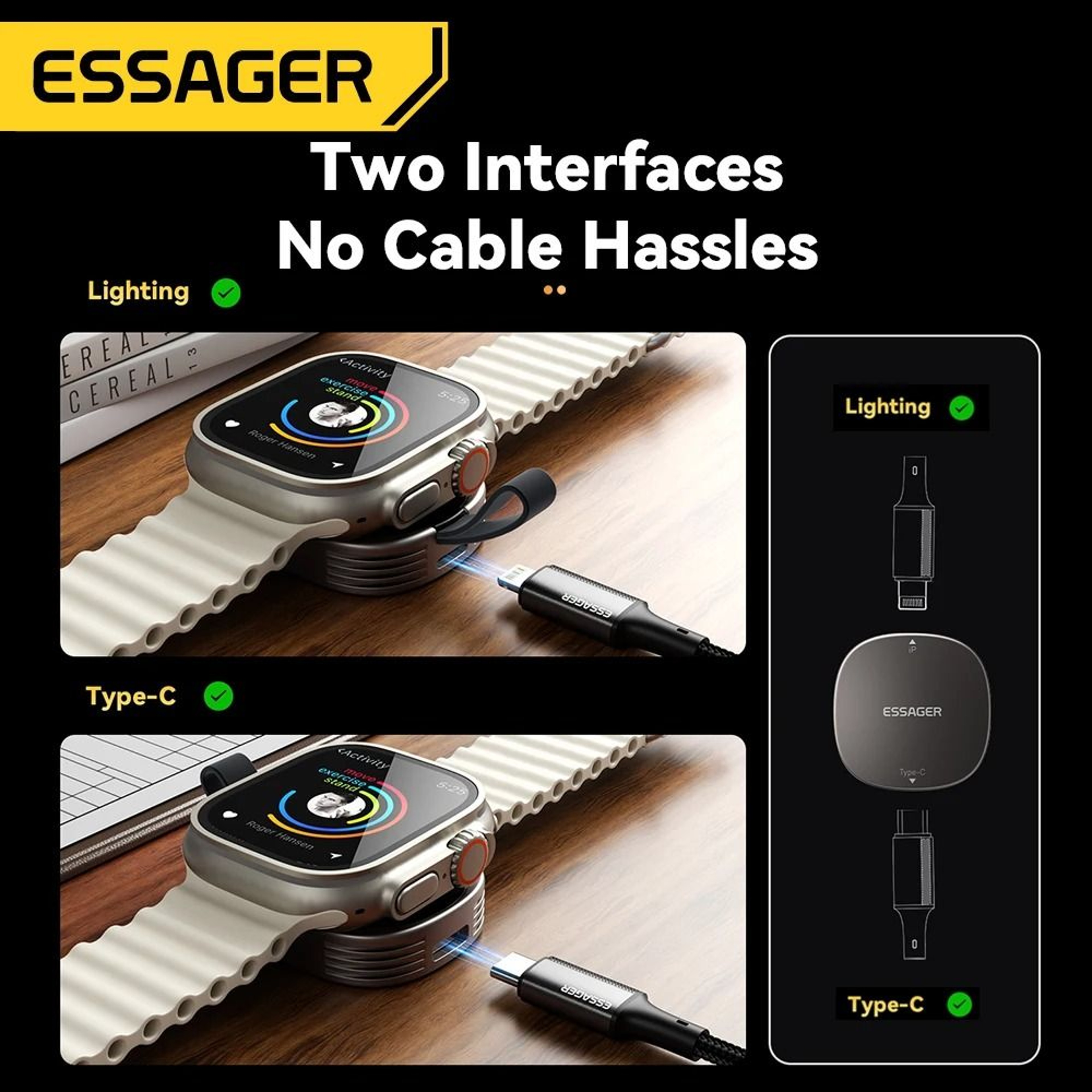 Magnetic Wireless Apple Watch Charger Portable USB C Fast Charging Dock 2