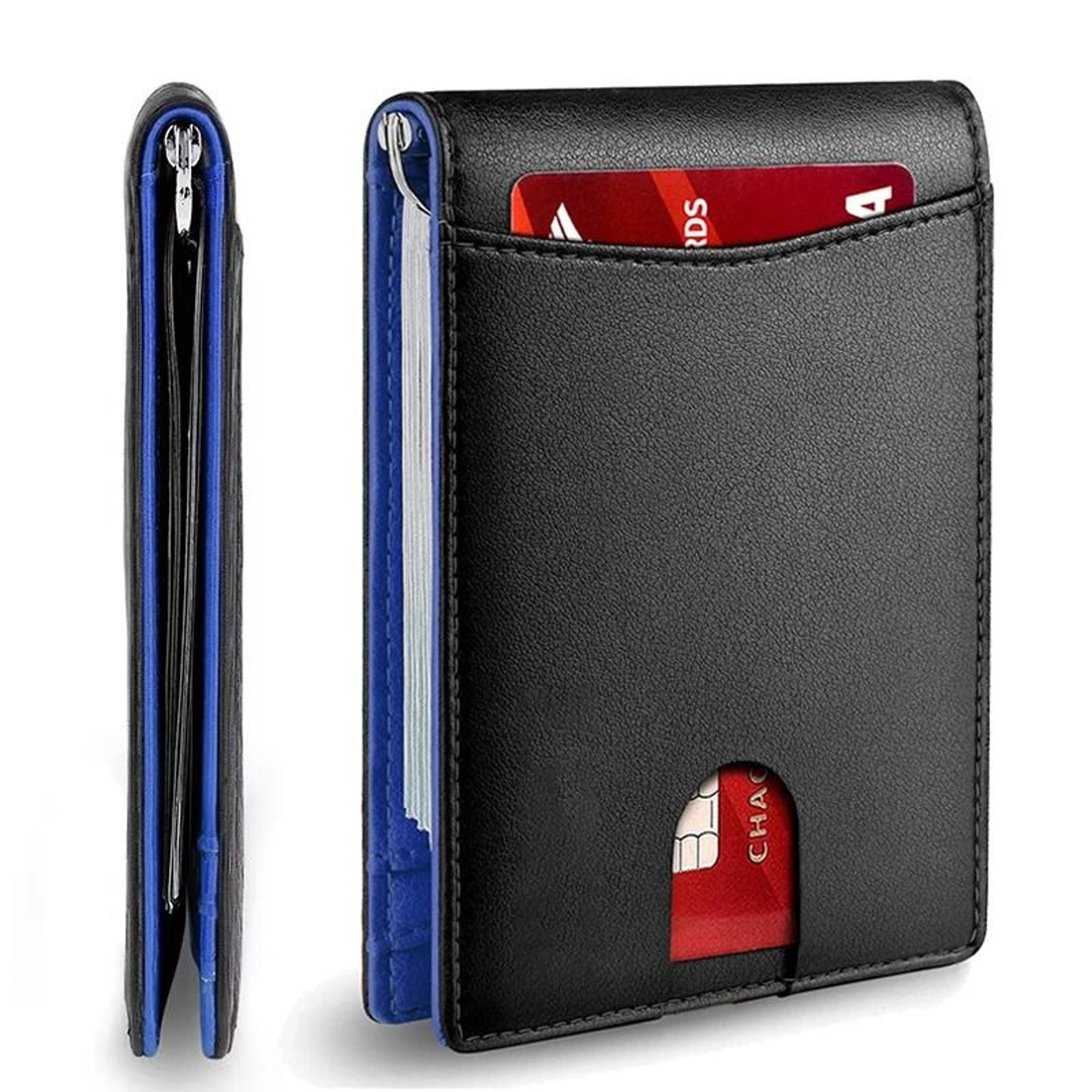 Slim RFID Blocking Wallet For Men Minimalist Bifold Credit Card Holder With Money Clip 6