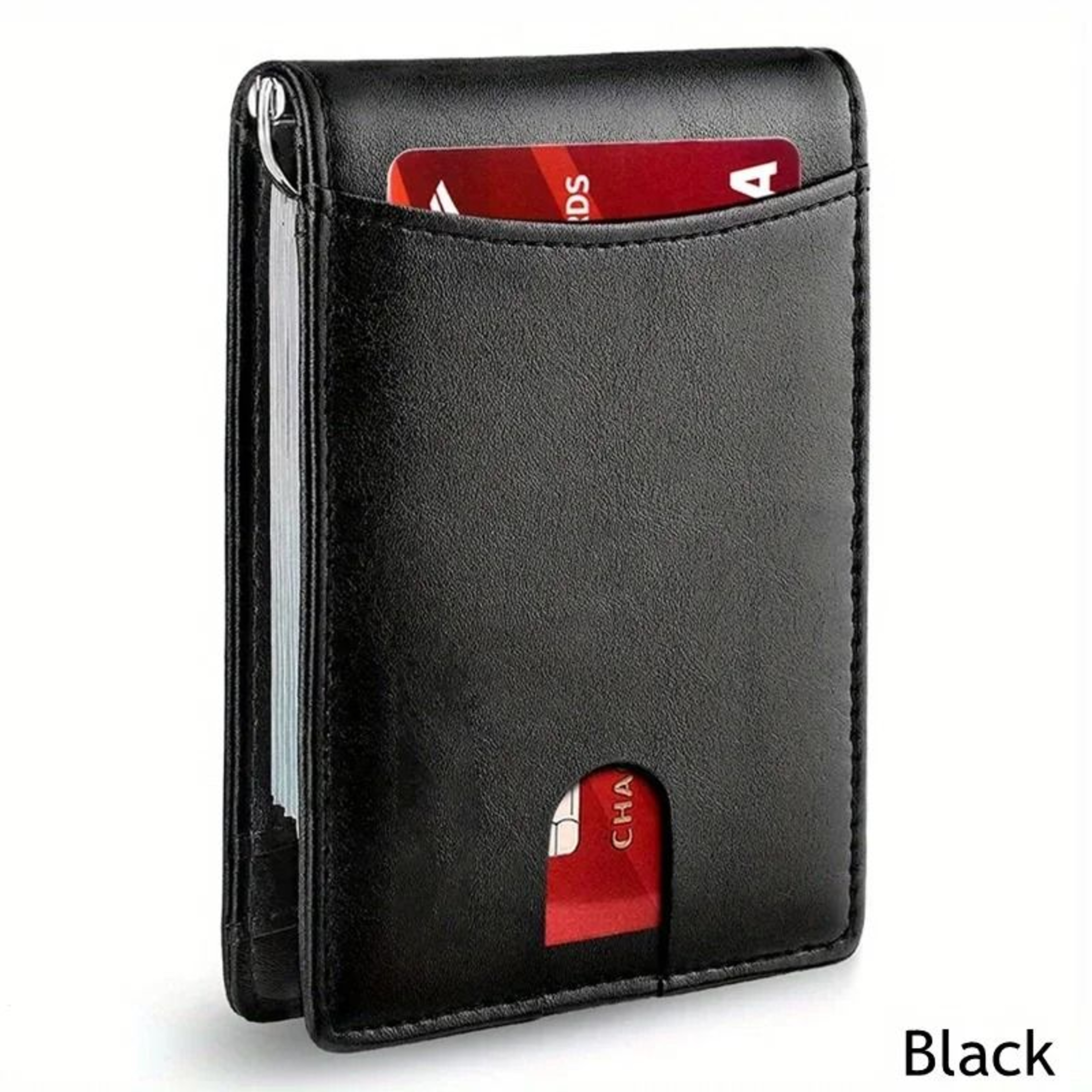 Slim RFID Blocking Wallet For Men Minimalist Bifold Credit Card Holder With Money Clip 4