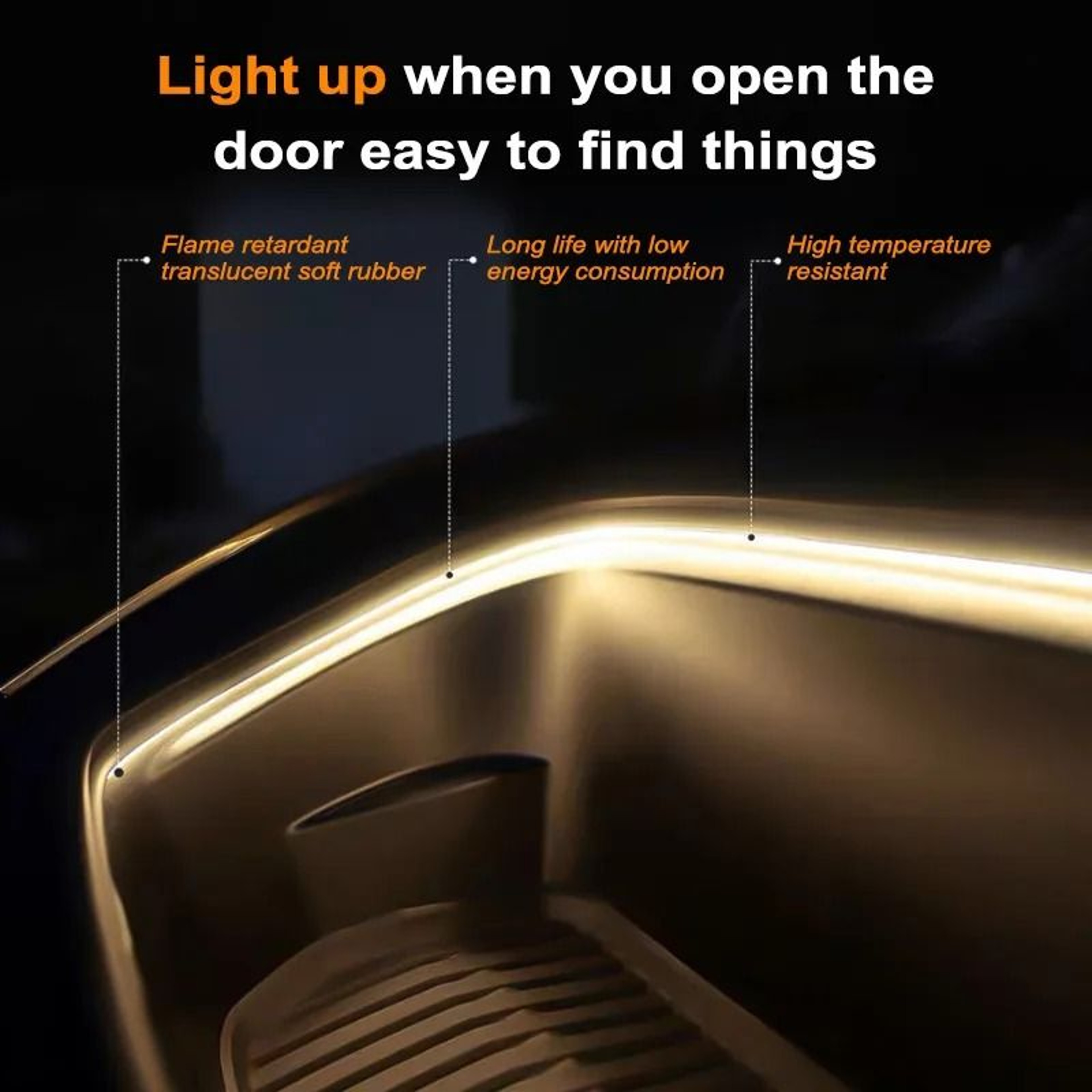 Waterproof LED Strip Ambient Light For Tesla Model 3 Y S Interior And Trunk 8