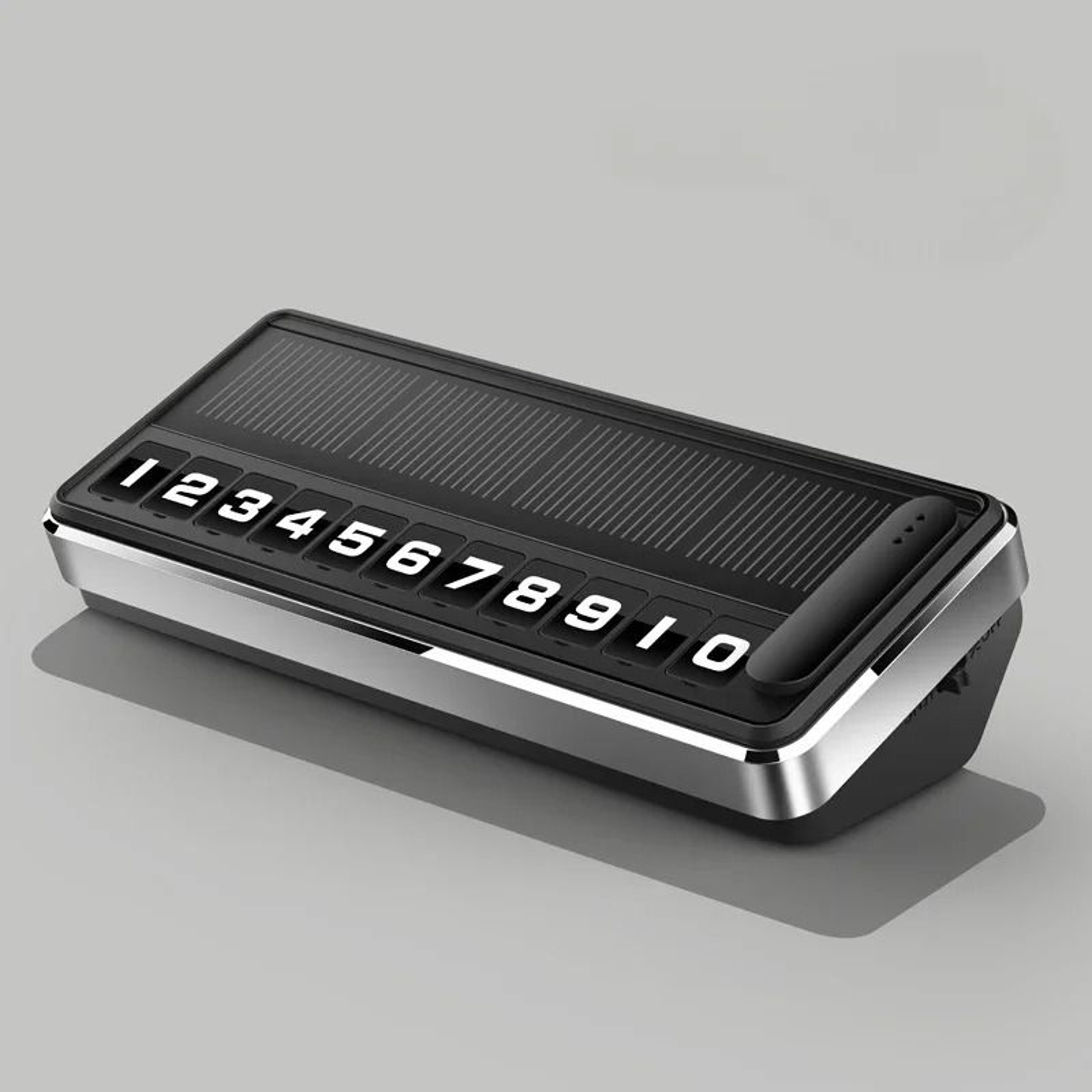 Solar LED Temporary Parking Number Plate Car Dashboard Phone Display 2