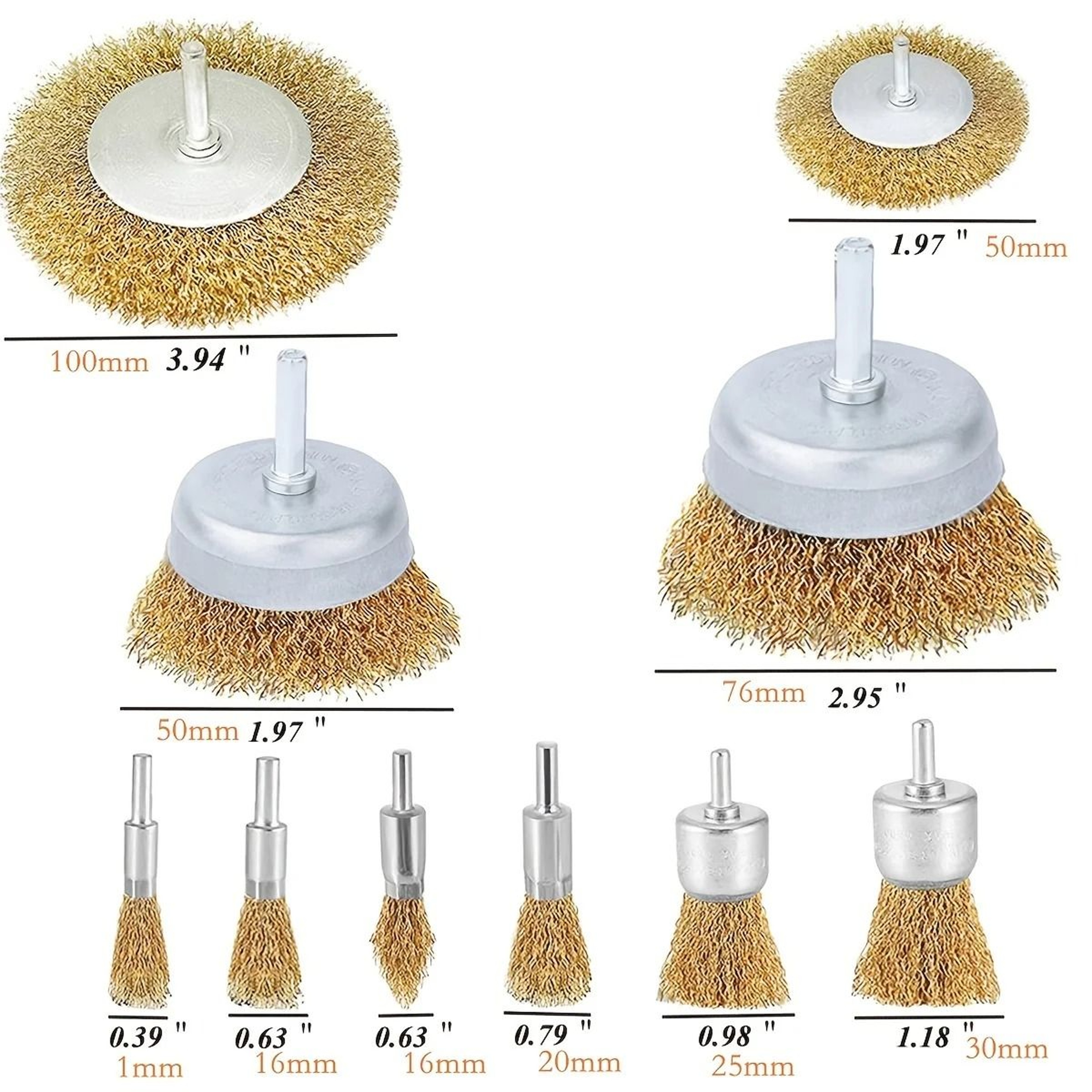 10 Pack Wire Brush Set Drill Wire Brush Attachment Kit For Rust Removal And Cleaning 5