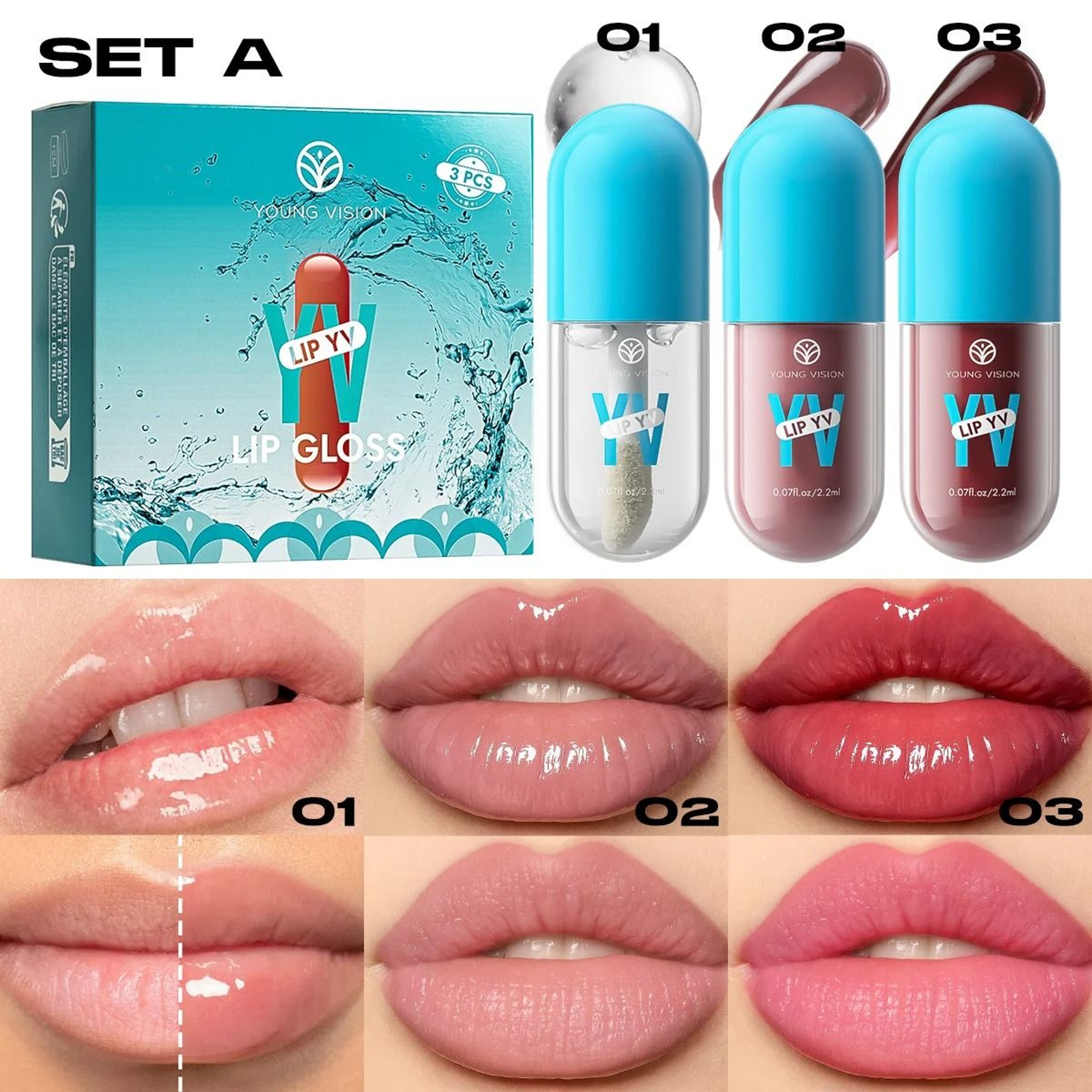 Mini Matte Lip Gloss Set Long Lasting Velvet Lip Tint Non Stick Lightweight Formula 6