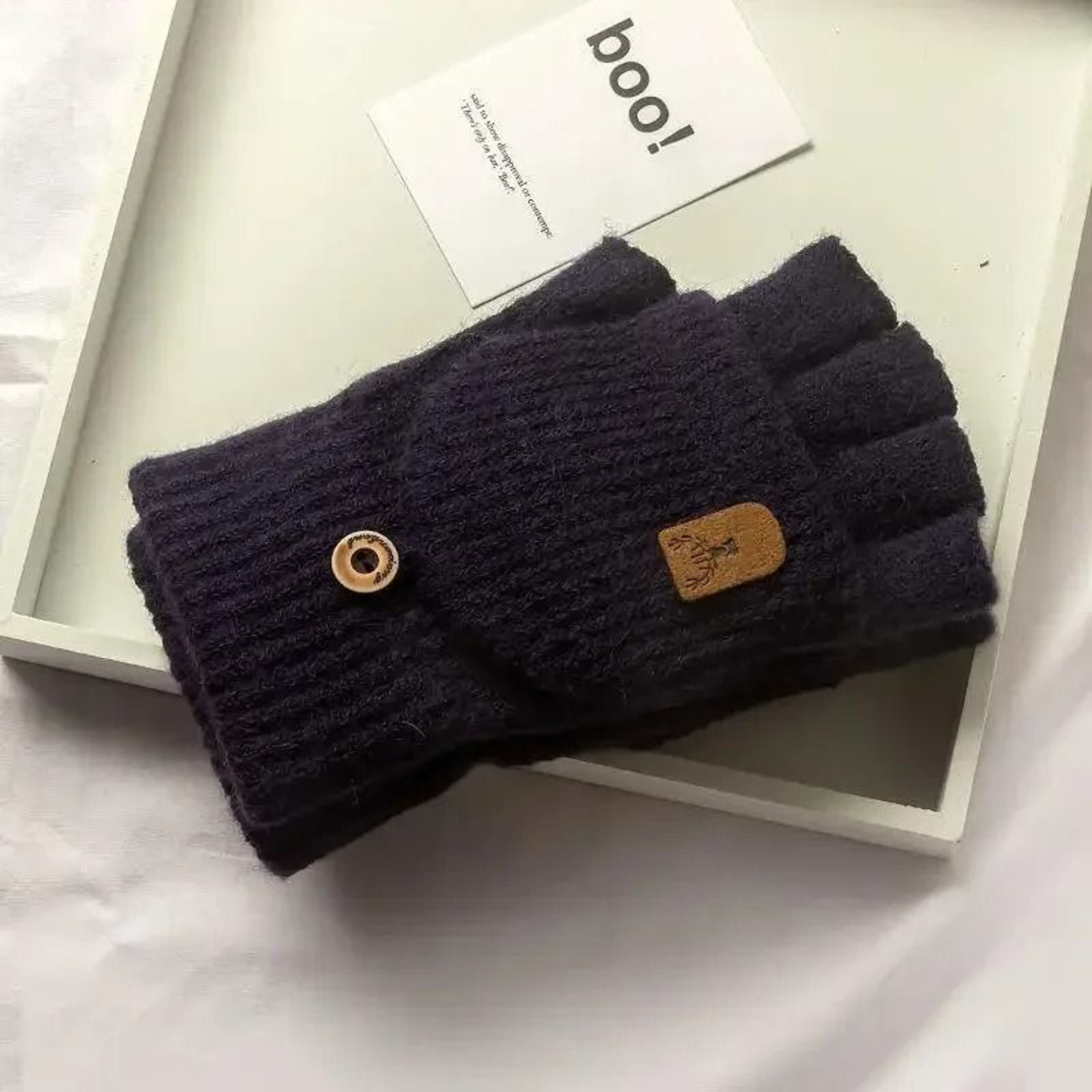 CozyTouch Fingerless Gloves Winter Warm Knitted Touch Screen Half Finger Gloves 6