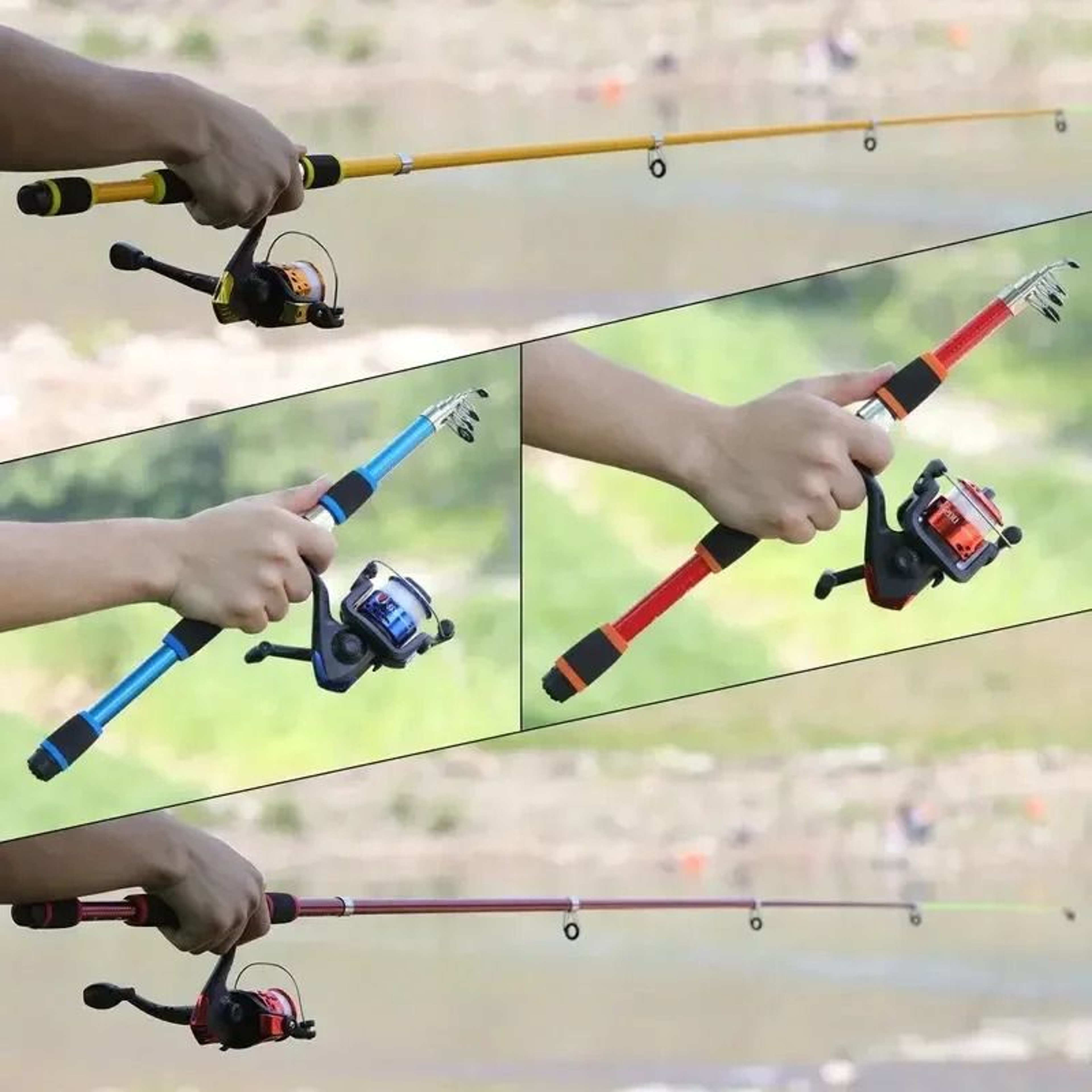 Kids Telescopic Fishing Rod And Reel Set Portable Beginner Fishing Kit 5