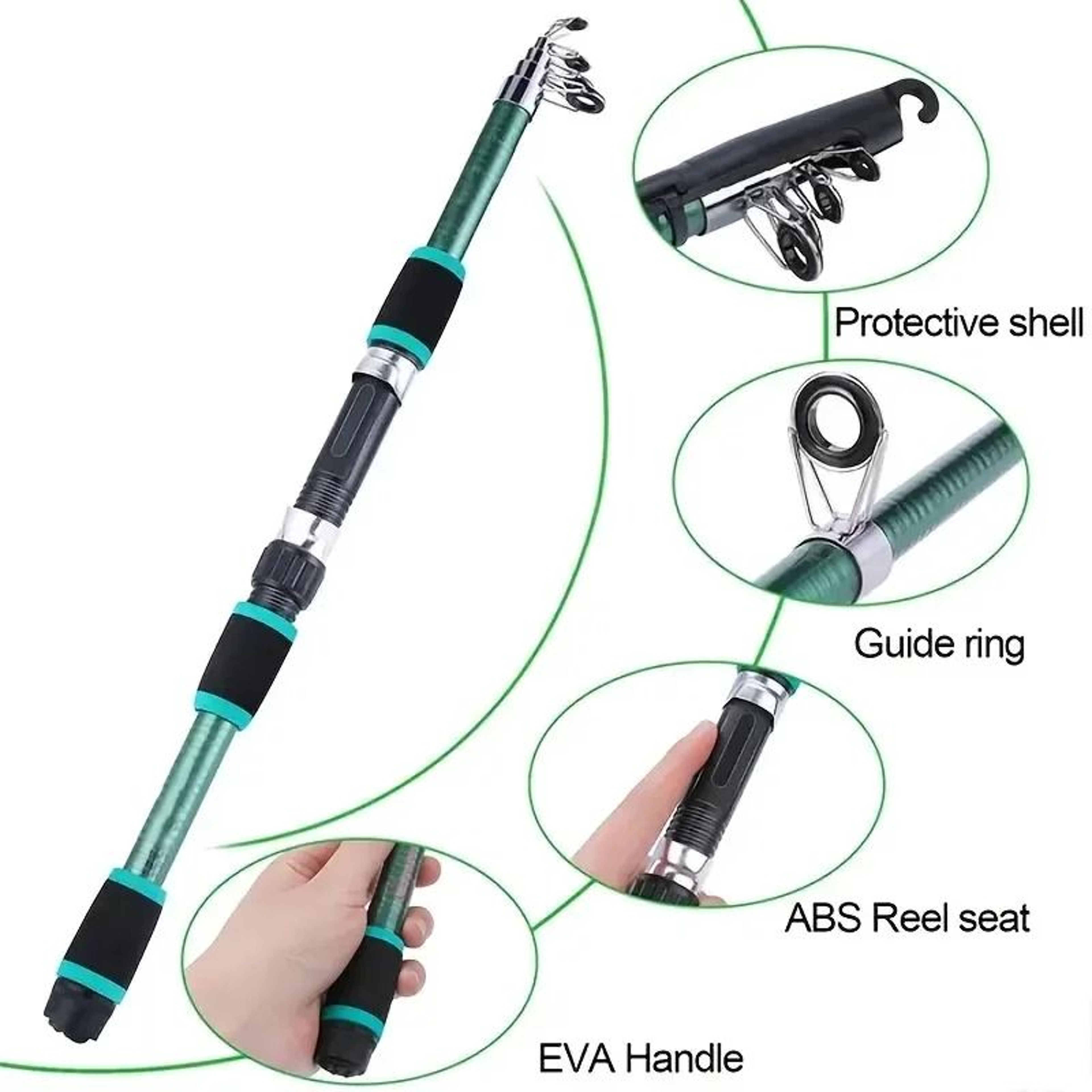 Kids Telescopic Fishing Rod And Reel Set Portable Beginner Fishing Kit 7