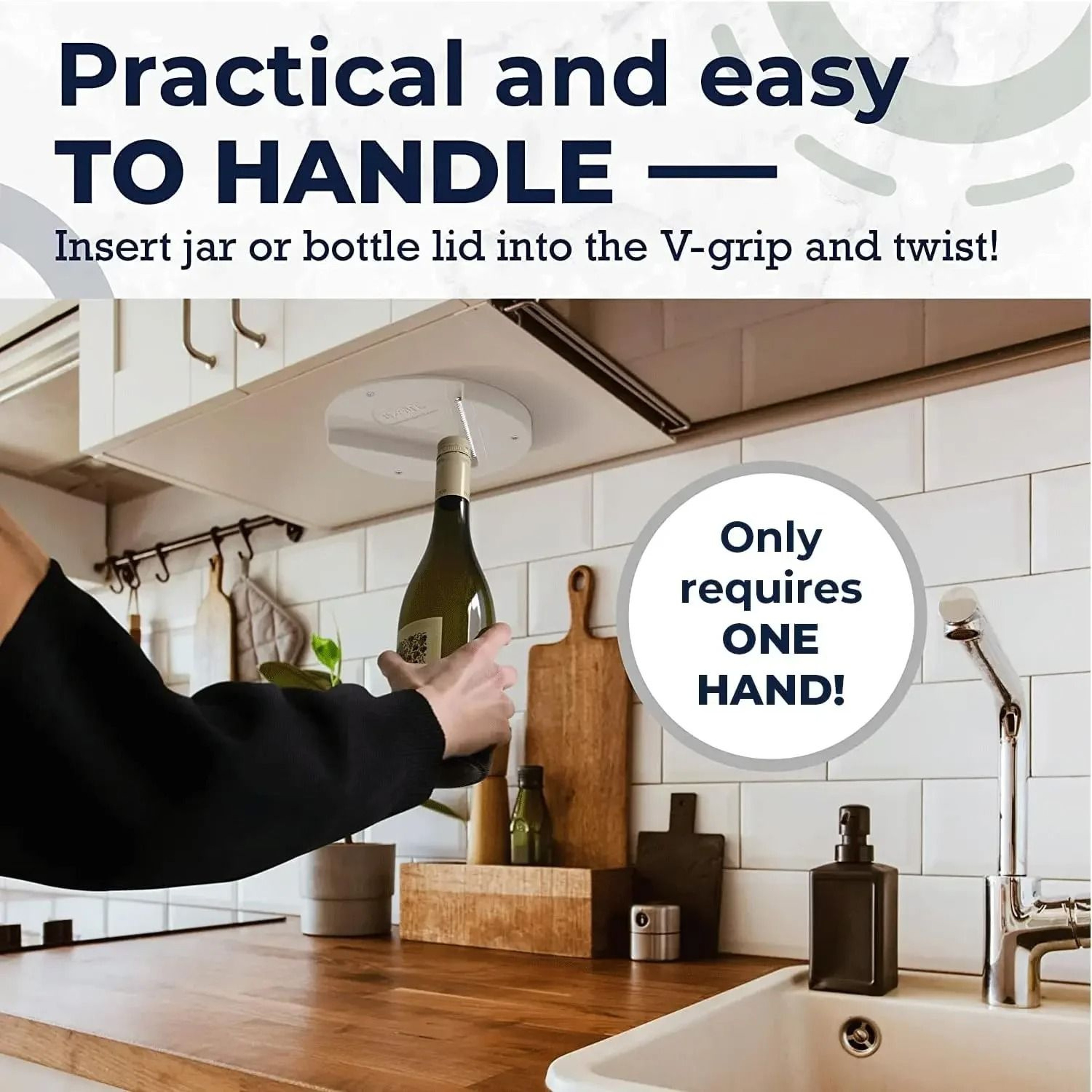 Under Cabinet Multi Functional Bottle Opener And Jar Lid Opener Tool 4