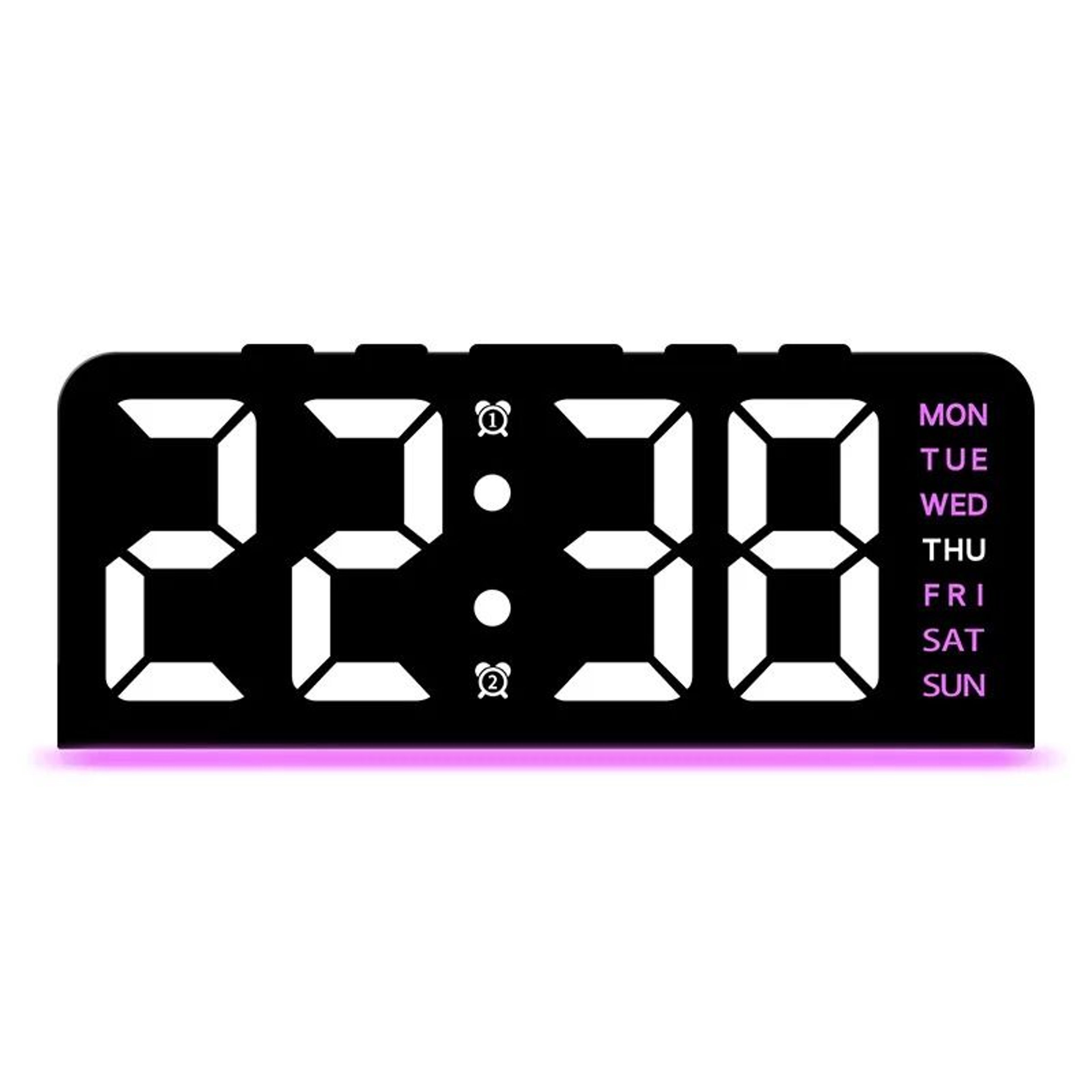 Digital LED Alarm Clock Bedside Night Light Table Clock With Temperature Display 6