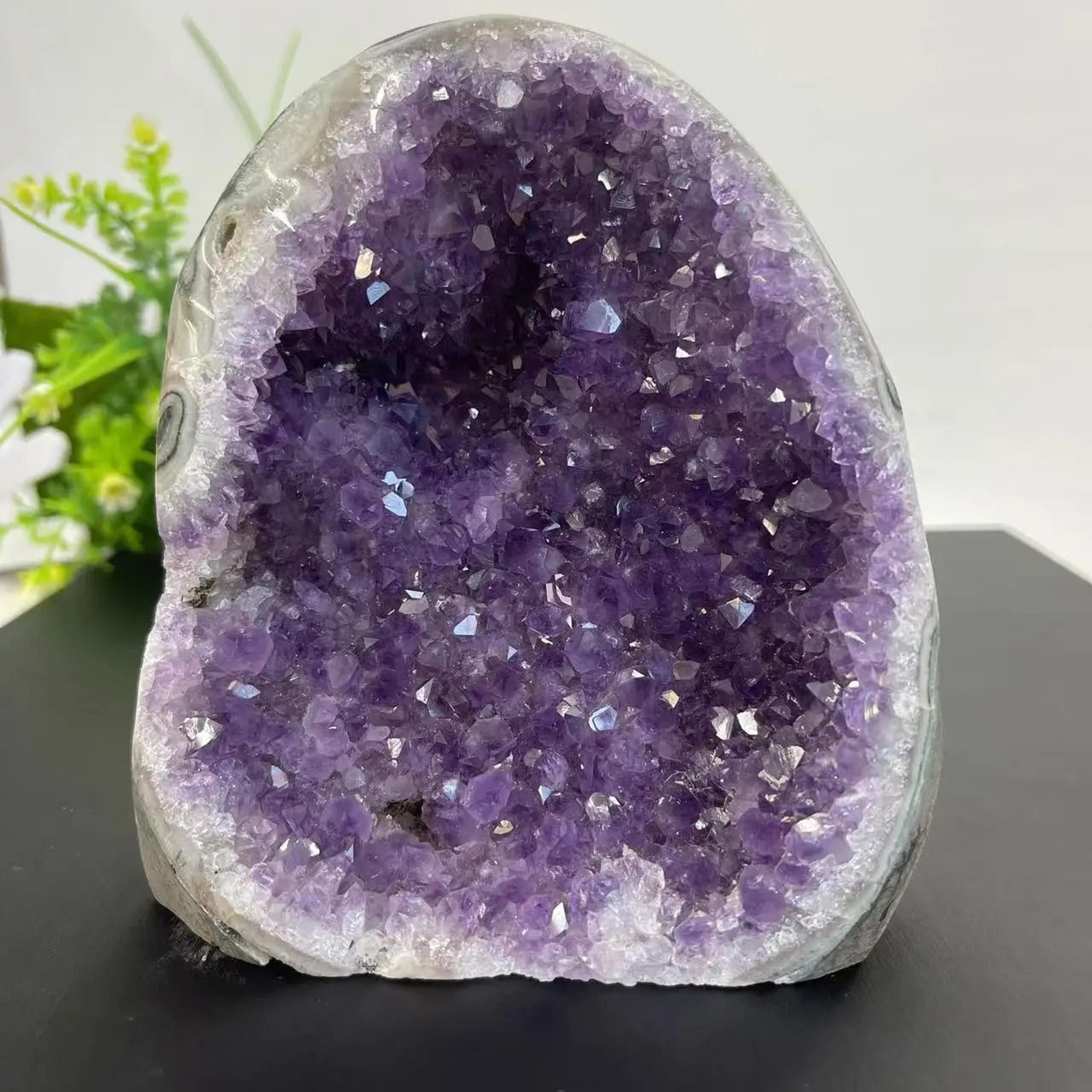Natural Amethyst Crystal Cluster Geode Raw Quartz Healing Stone Decor 5