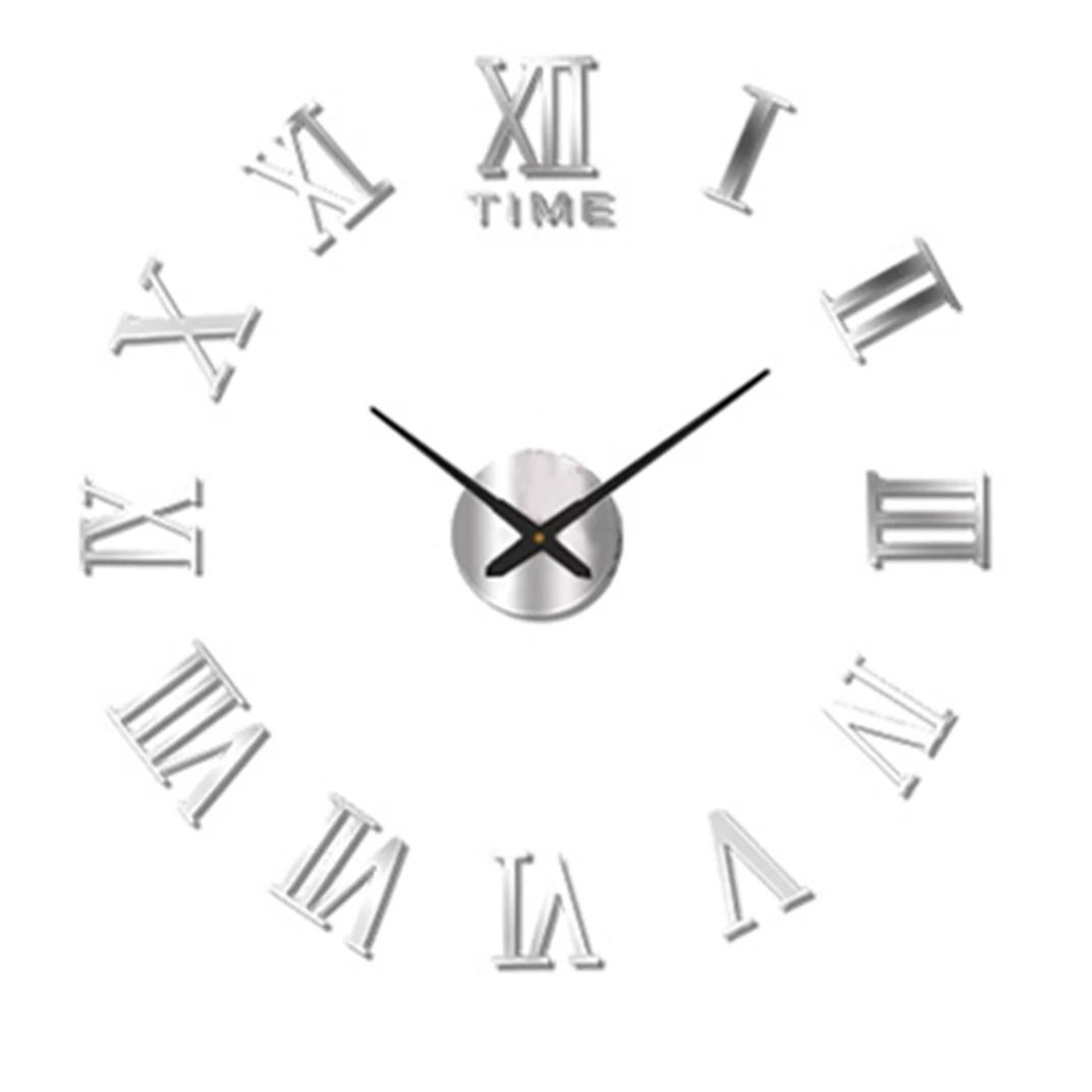 Modern 3D DIY Wall Clock Acrylic Mirror Large Decorative Clock 8