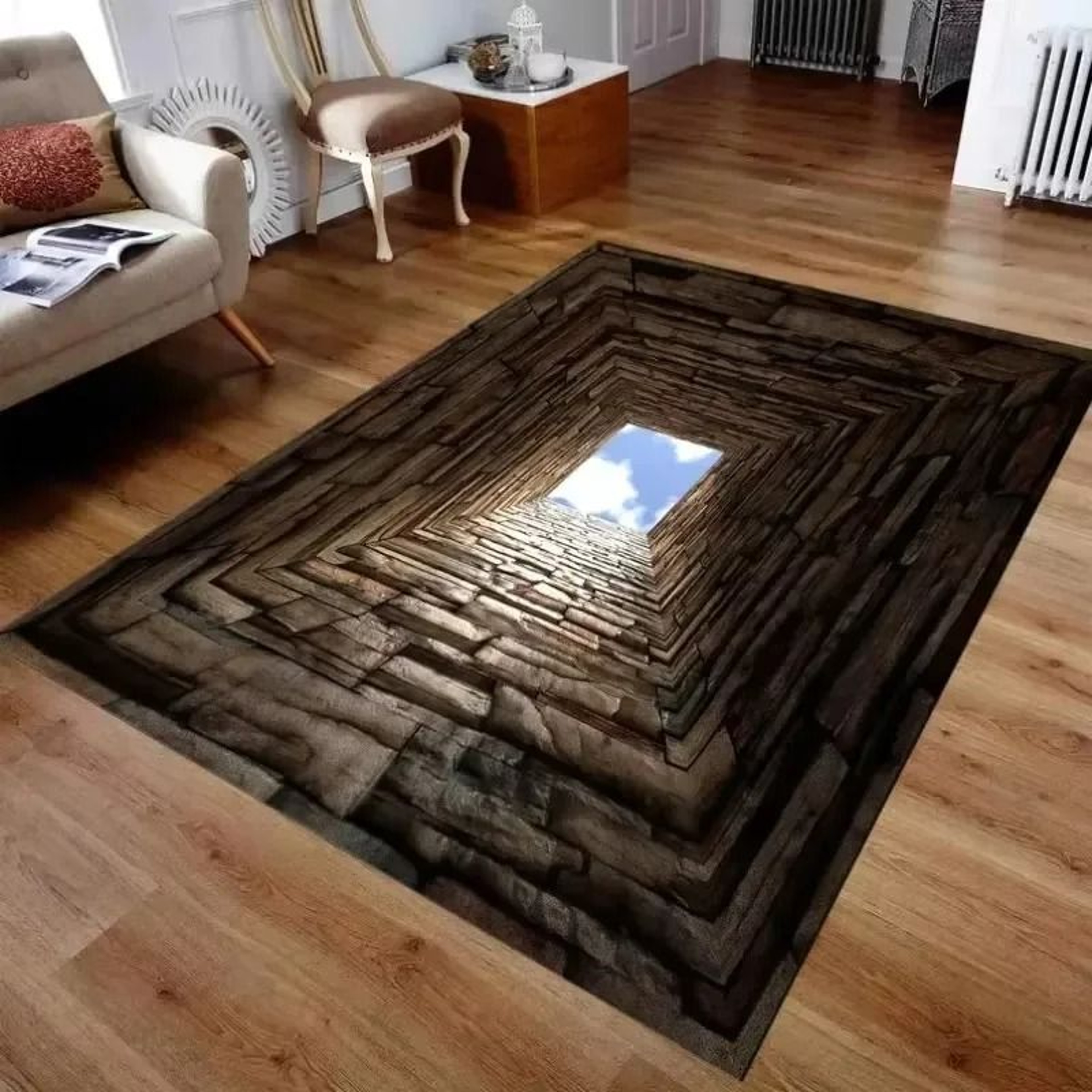 3D Ocean Desert Crack Rug Non Slip Washable Beach Style Carpet 8