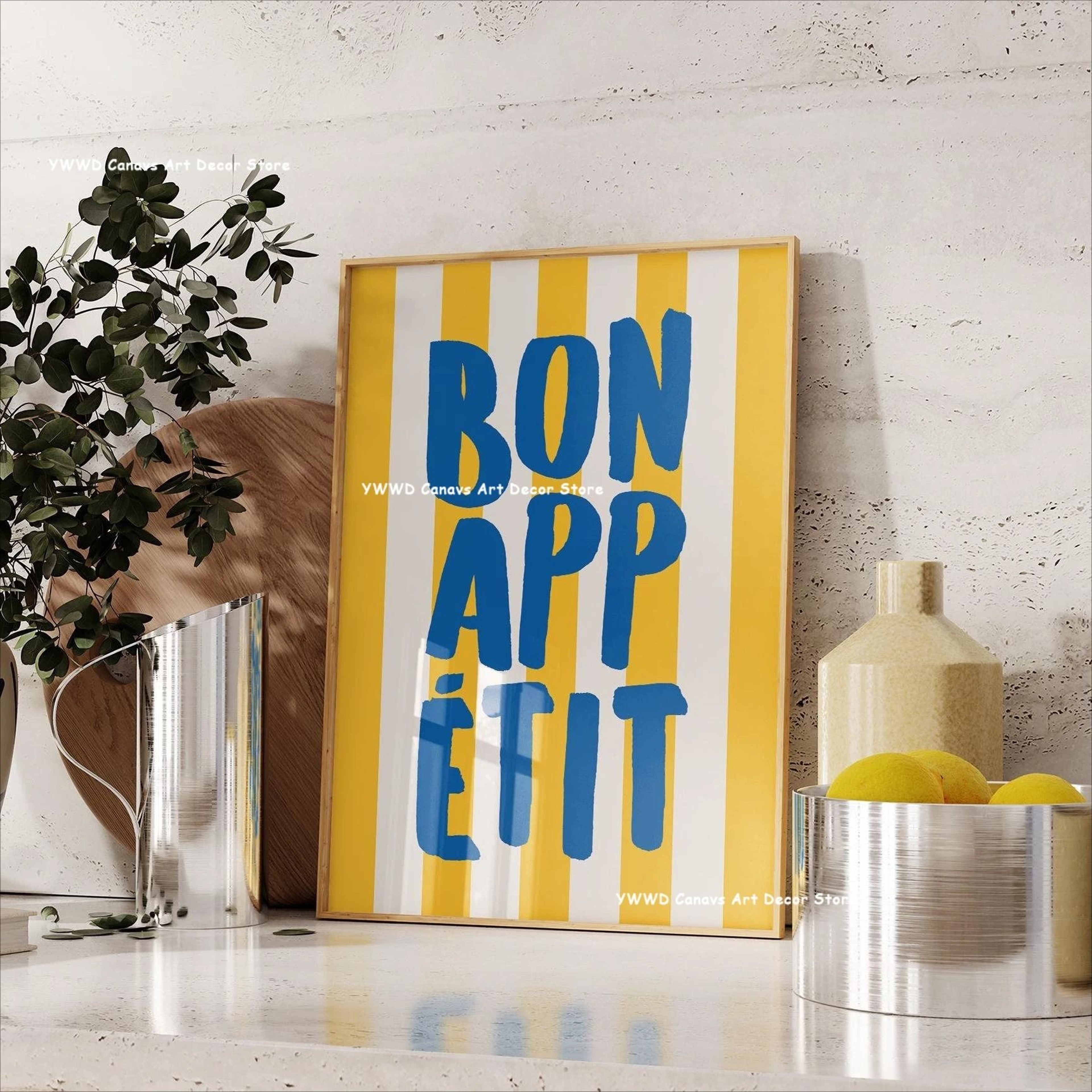 Bon Appetit Coffee Canvas Wall Art Modern Kitchen Poster Espresso Decor Print 2