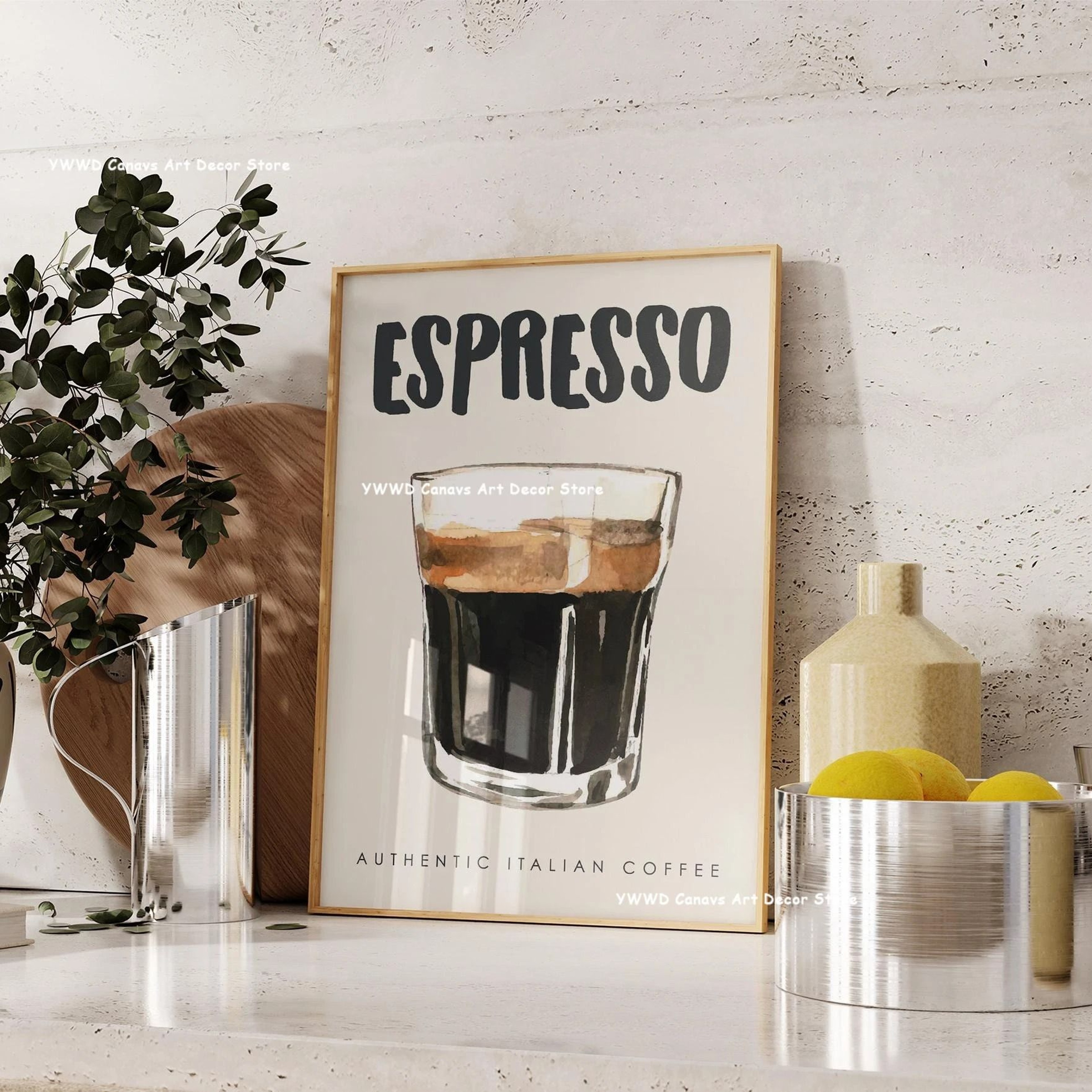 Bon Appetit Coffee Canvas Wall Art Modern Kitchen Poster Espresso Decor Print 3