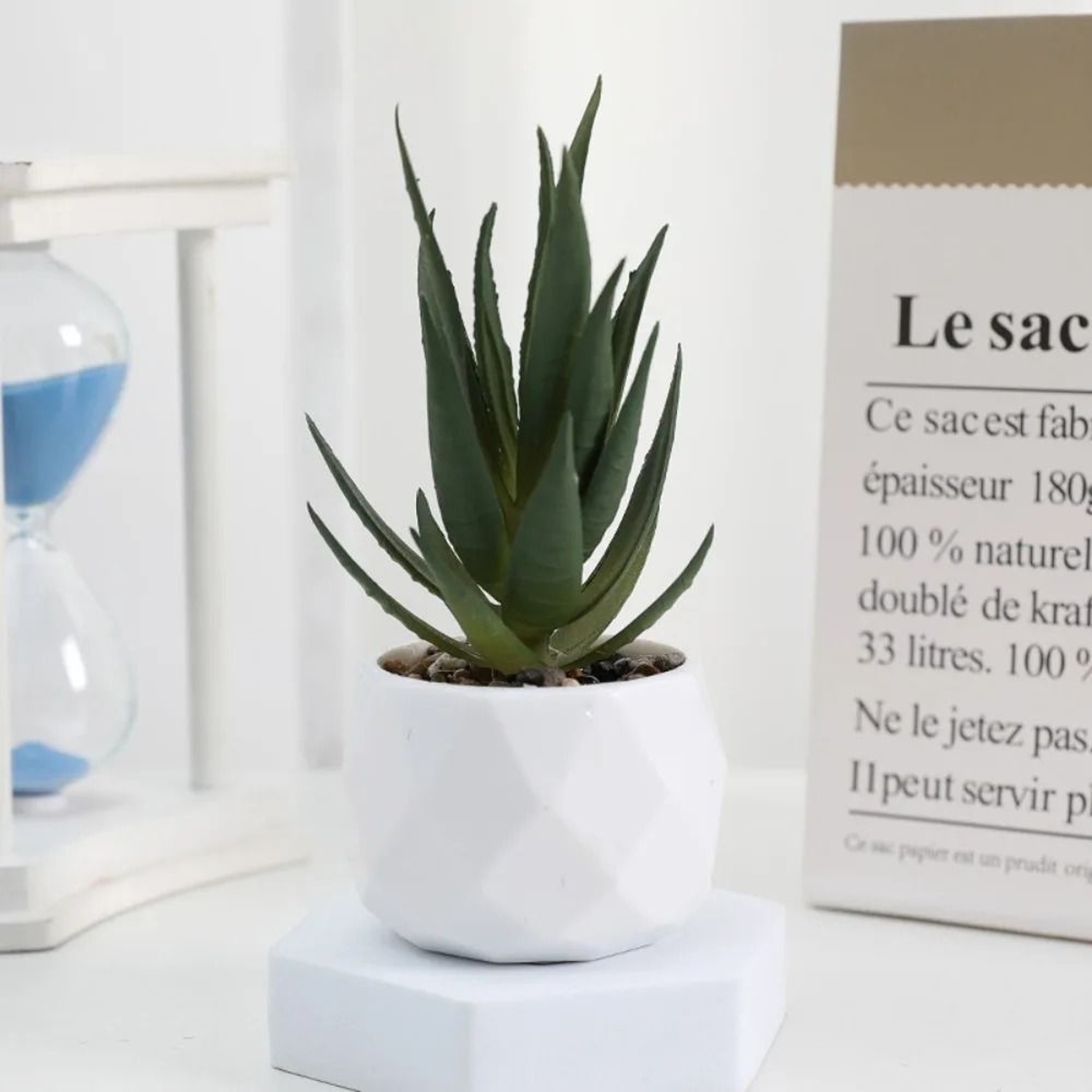 Artificial Succulent Bonsai Mini Plant Realistic Fake Greenery Desk Decor 2