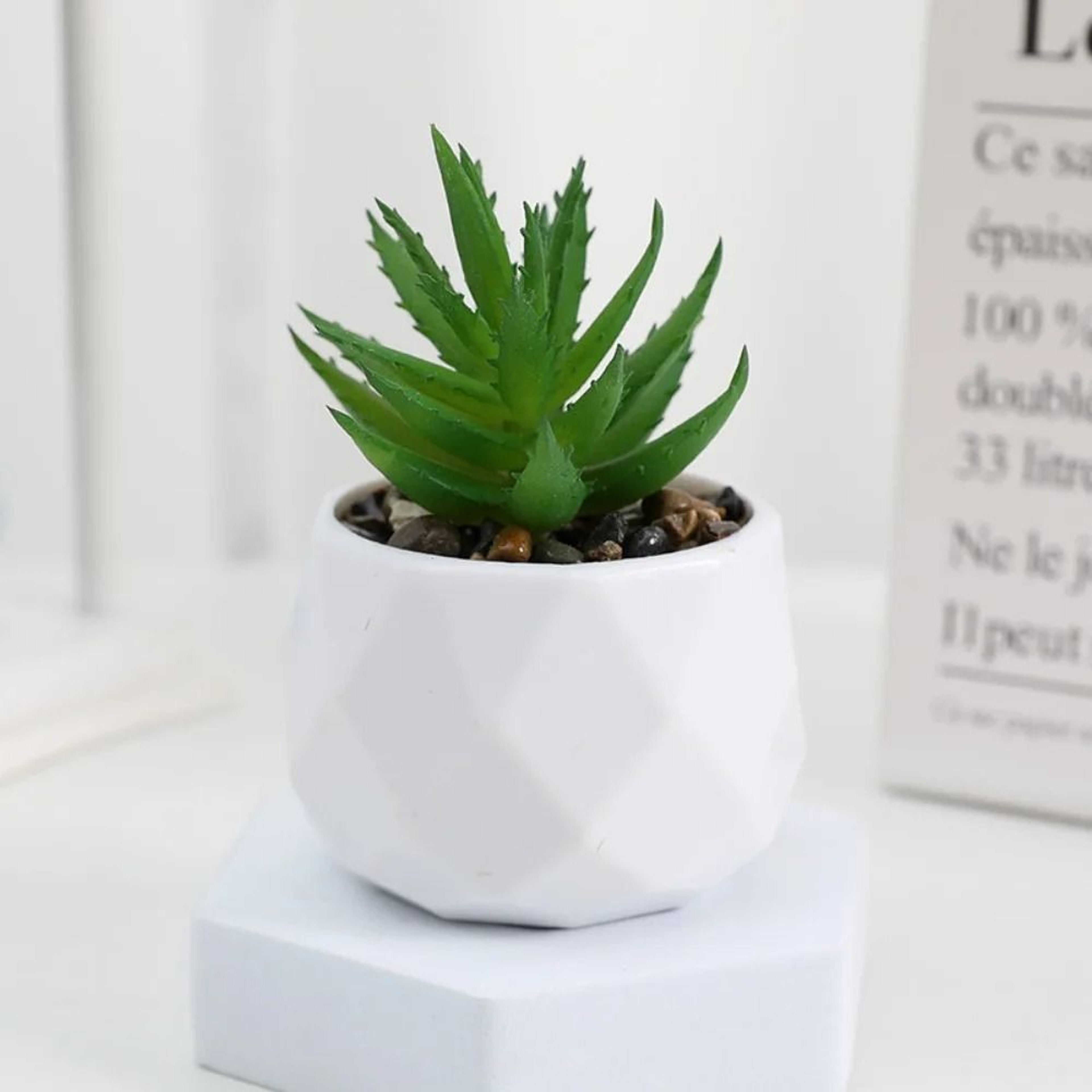 Artificial Succulent Bonsai Mini Plant Realistic Fake Greenery Desk Decor 5