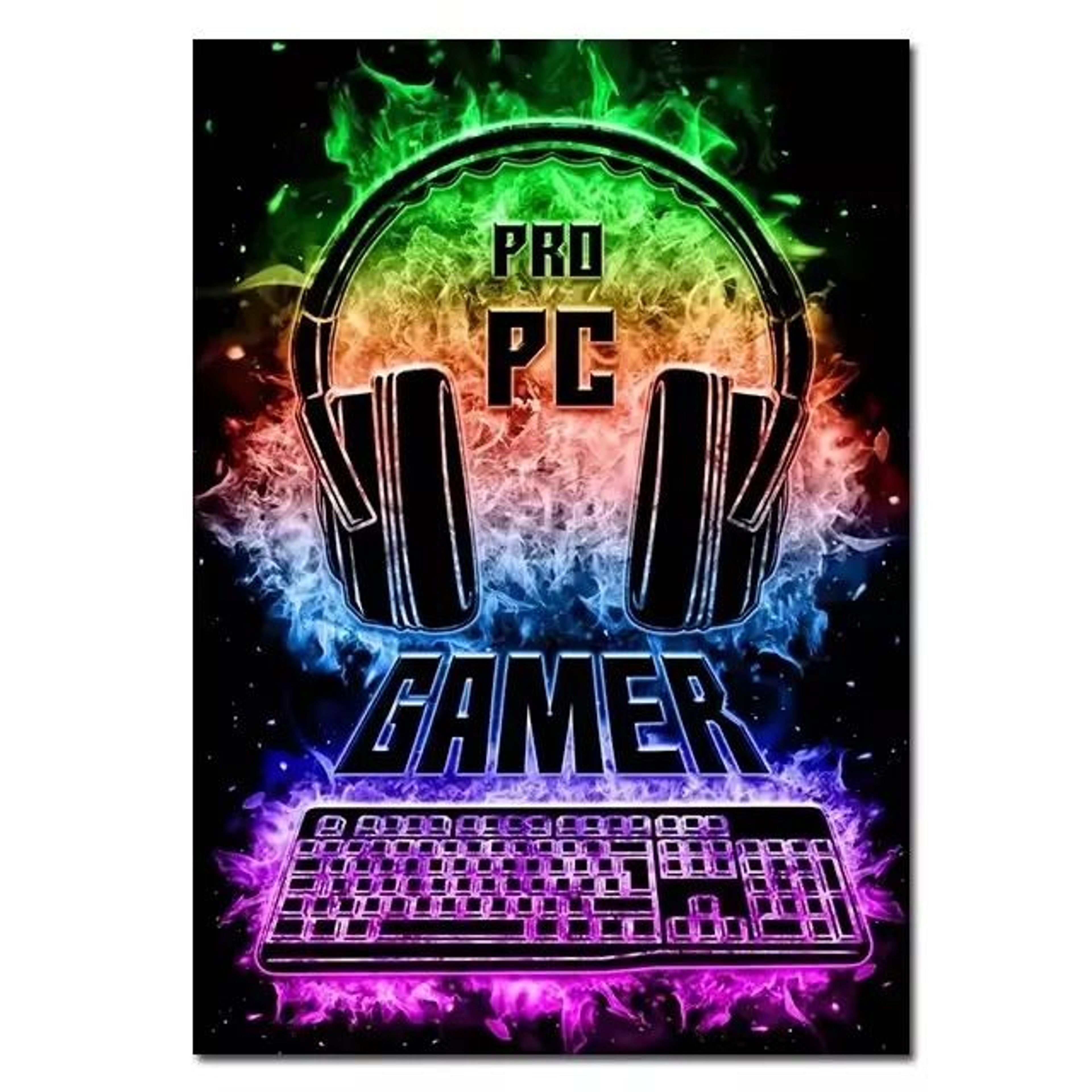 Gaming Room Wall Art Set 3 Piece Gamepad Canvas Posters Punk Style Decor 1