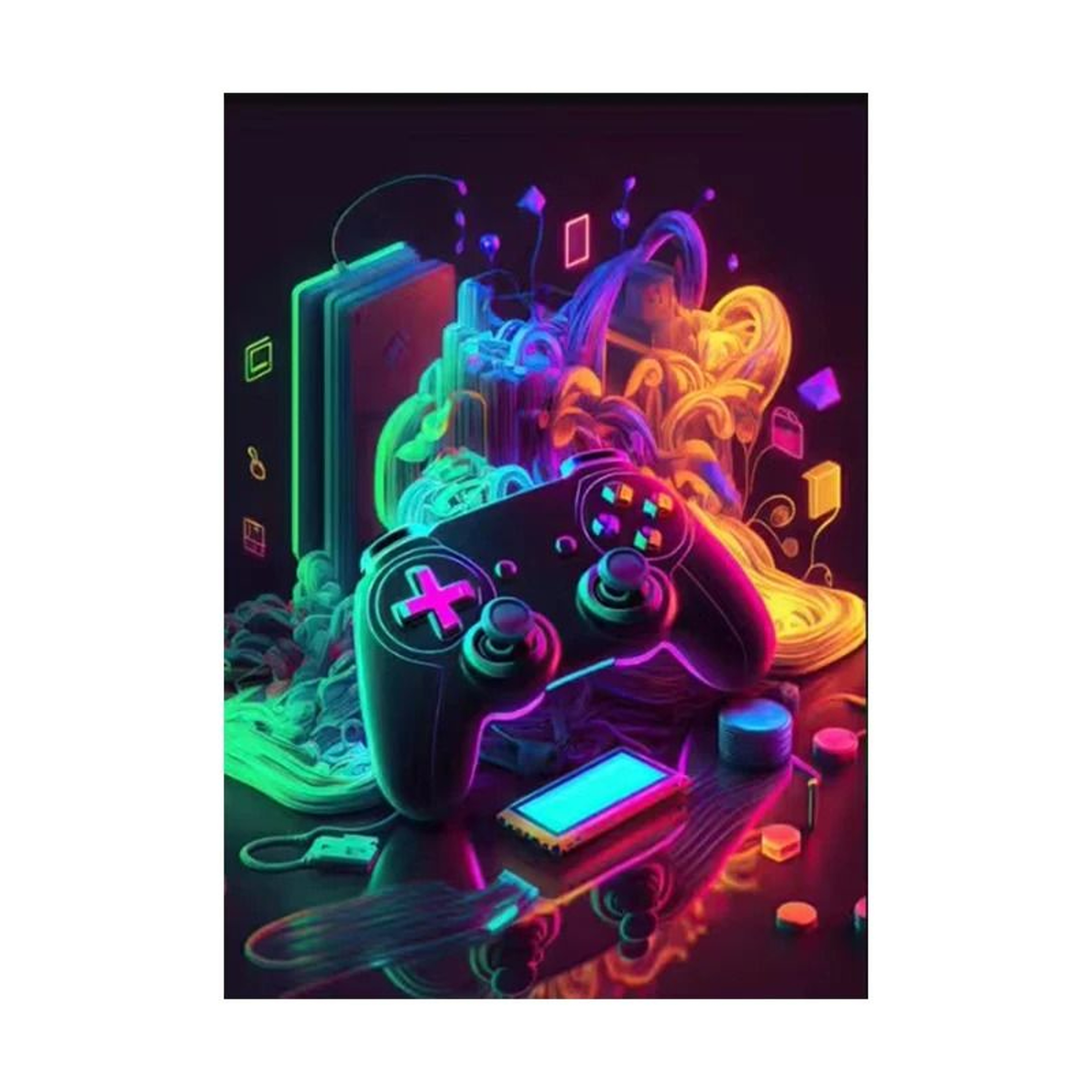 Gaming Room Wall Art Set 3 Piece Gamepad Canvas Posters Punk Style Decor 2