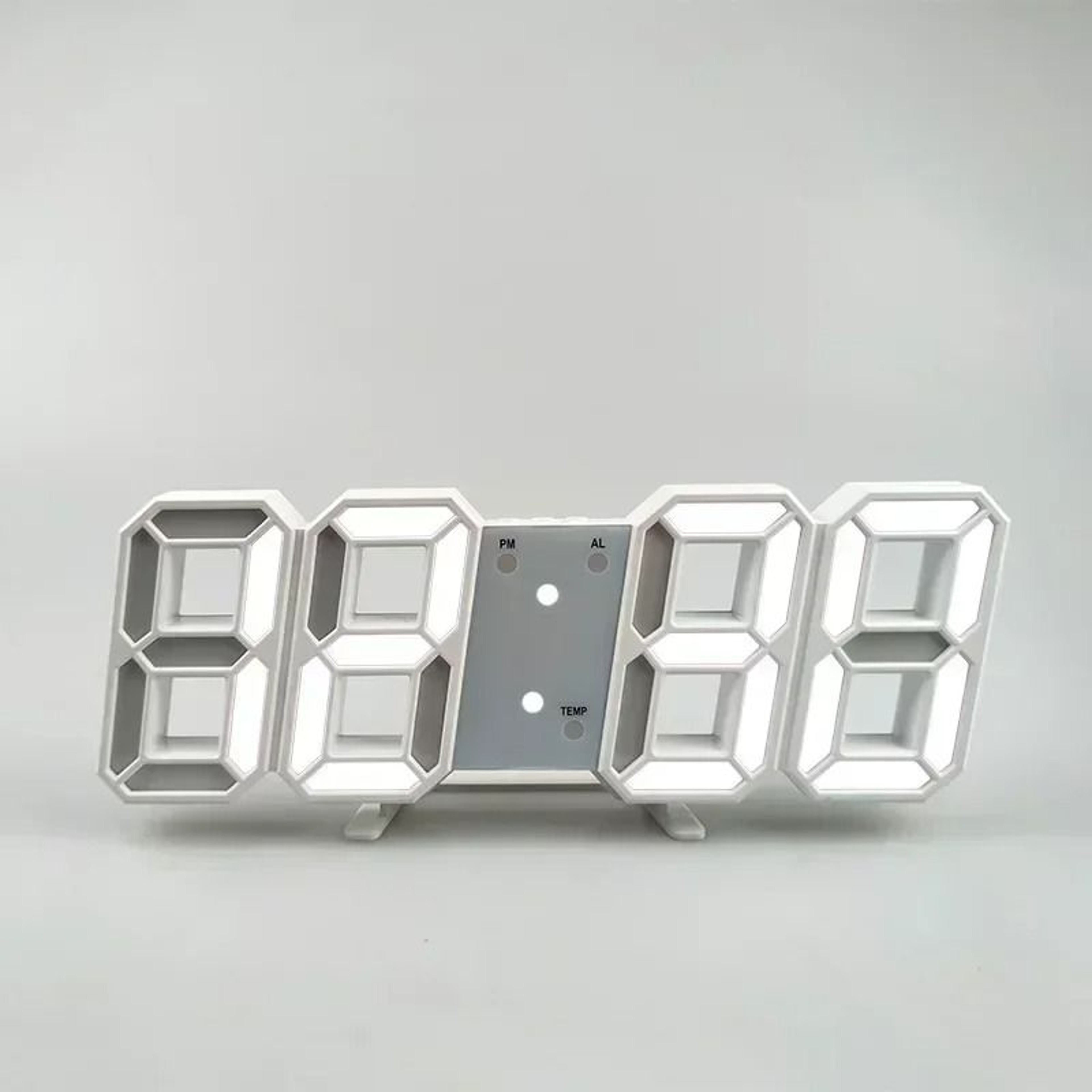 3D LED Digital Wall Clock With Temperature Date And Alarm Display 2