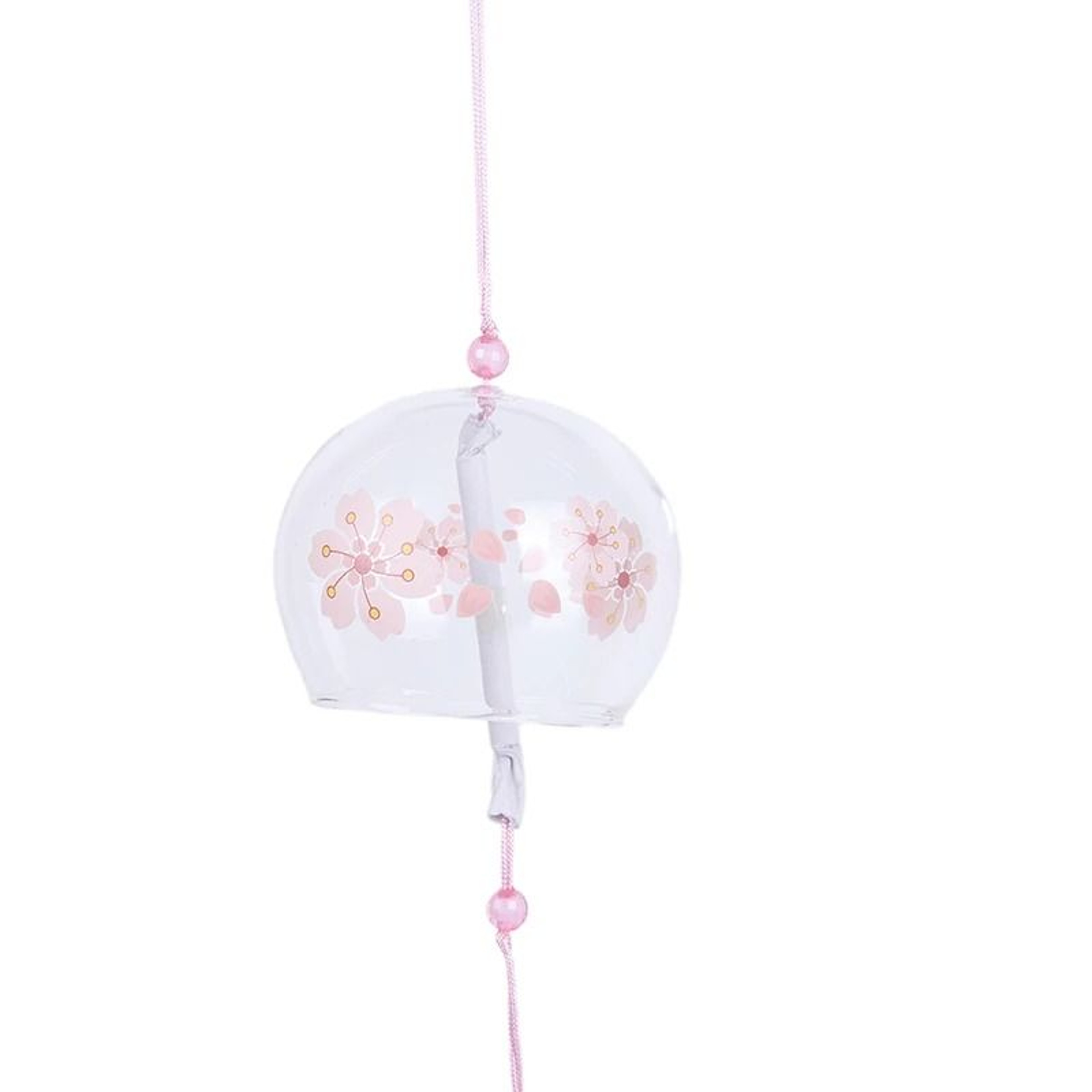 Japanese Glass Wind Chime Sakura Hanging Bell Cherry Blossom Decor 6