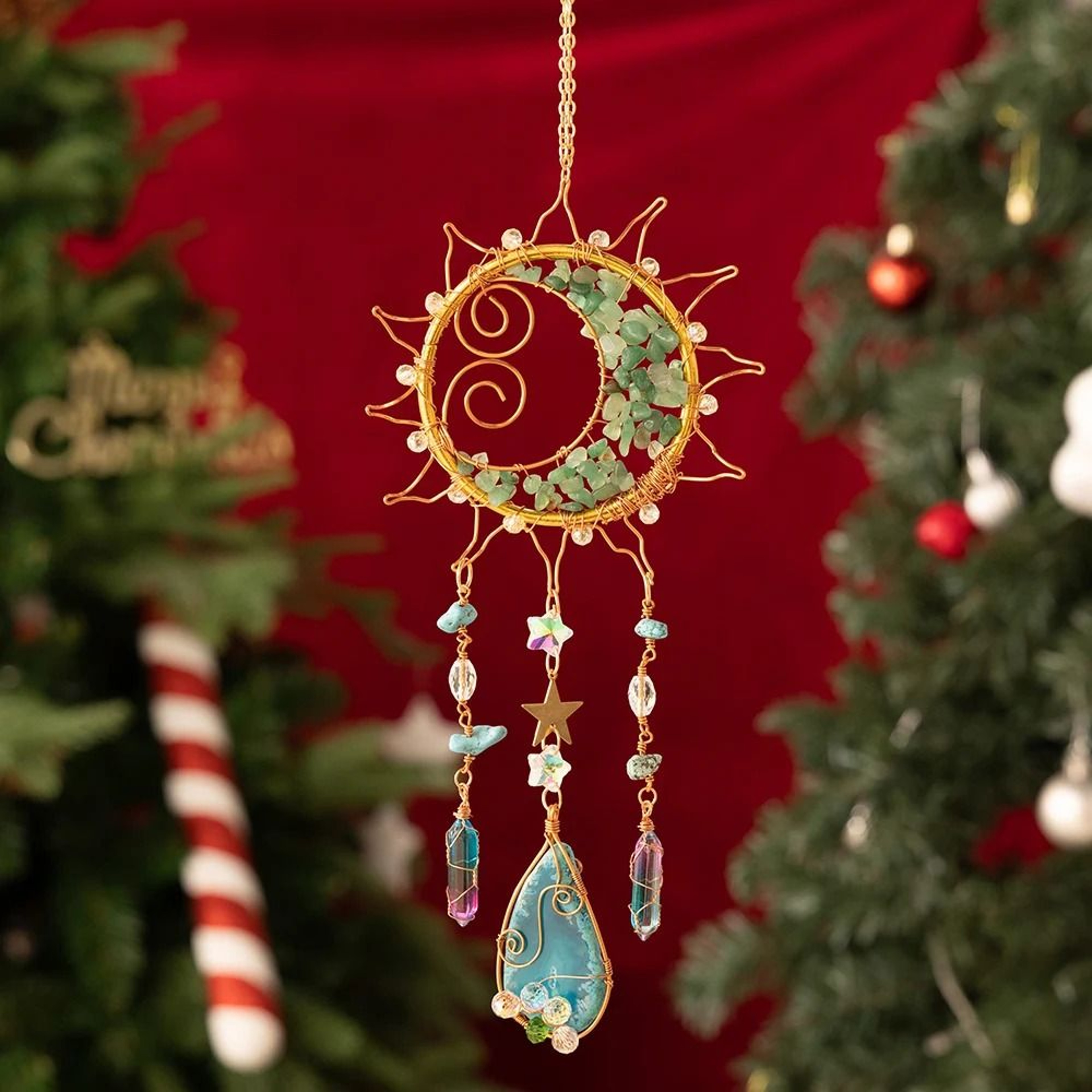 Crystal Wind Chime Sun Catcher Prism Hanging Moon Sun Decor 5