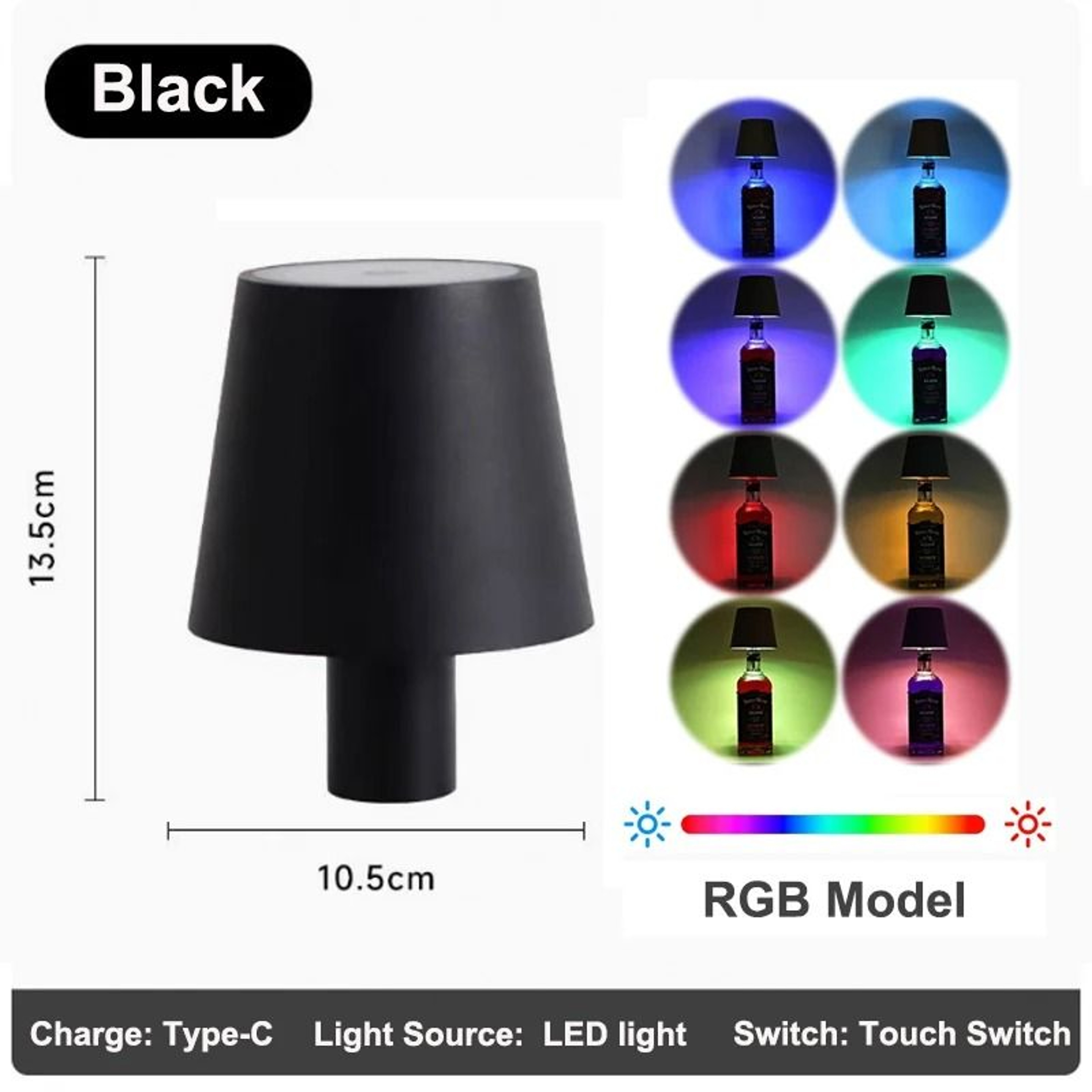 Wireless LED Wine Bottle Lamp Touch Control Rechargeable Table Light 7
