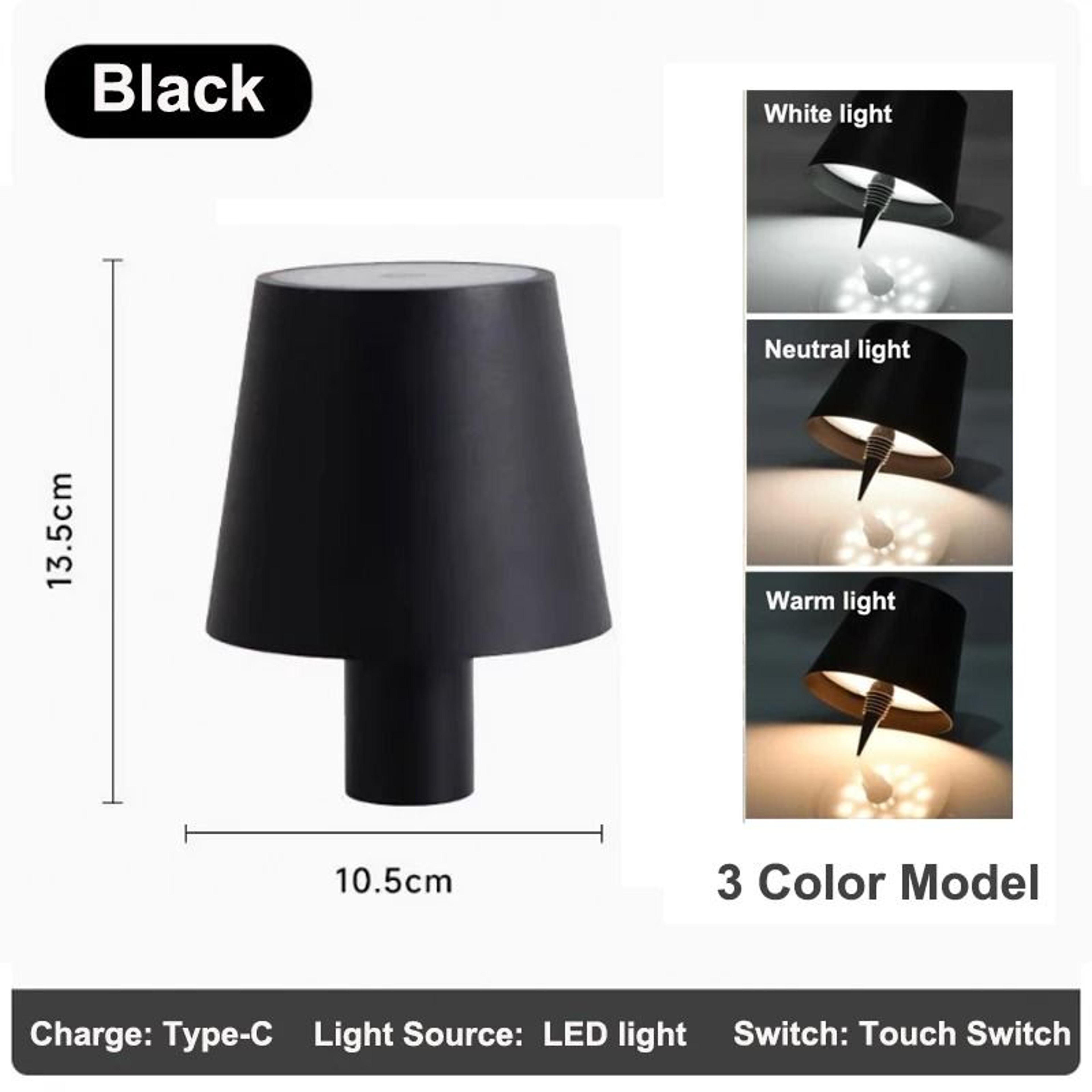 Wireless LED Wine Bottle Lamp Touch Control Rechargeable Table Light 3