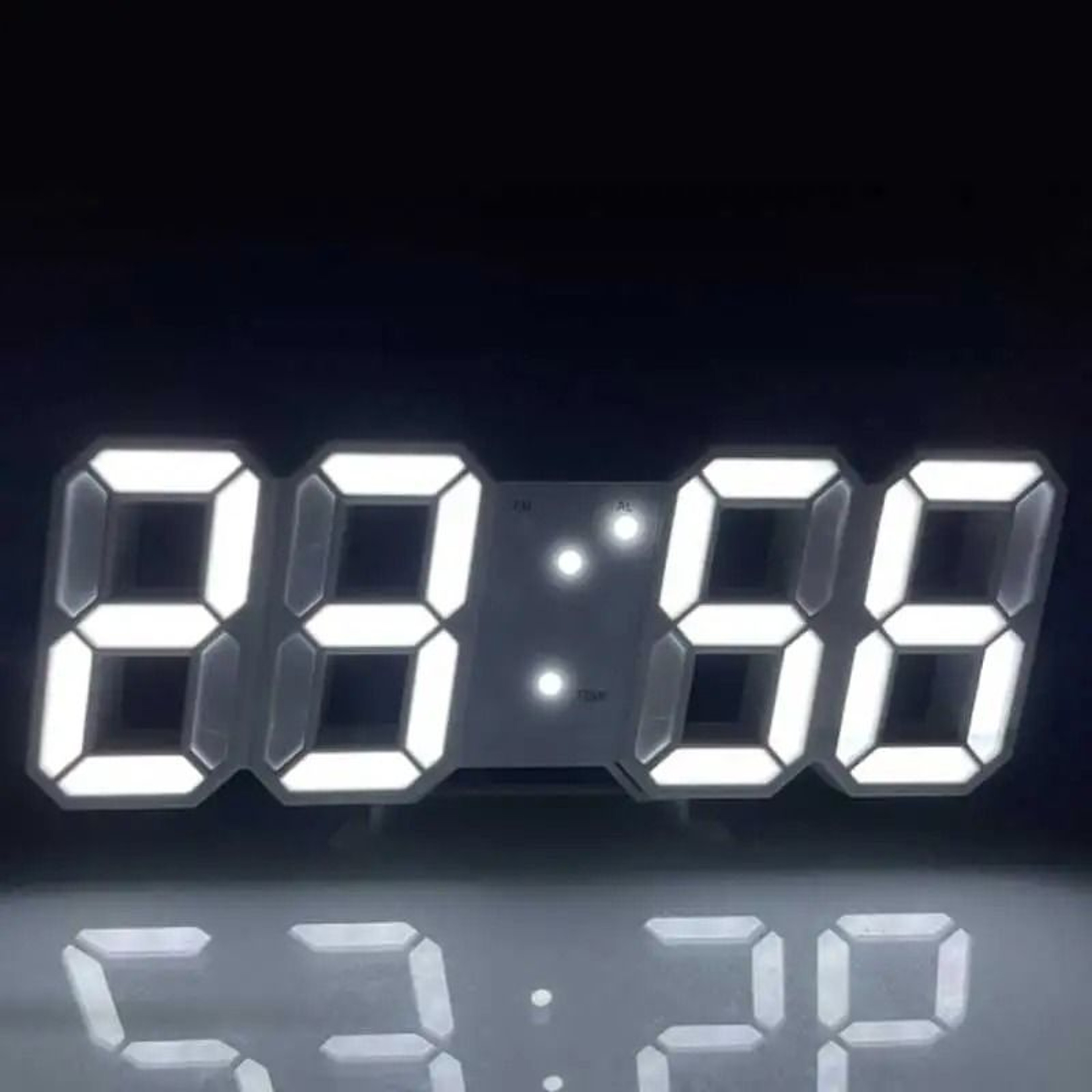 3D LED Digital Alarm Clock Voice Activated Luminous Desk Clock Silent Modern Display 5