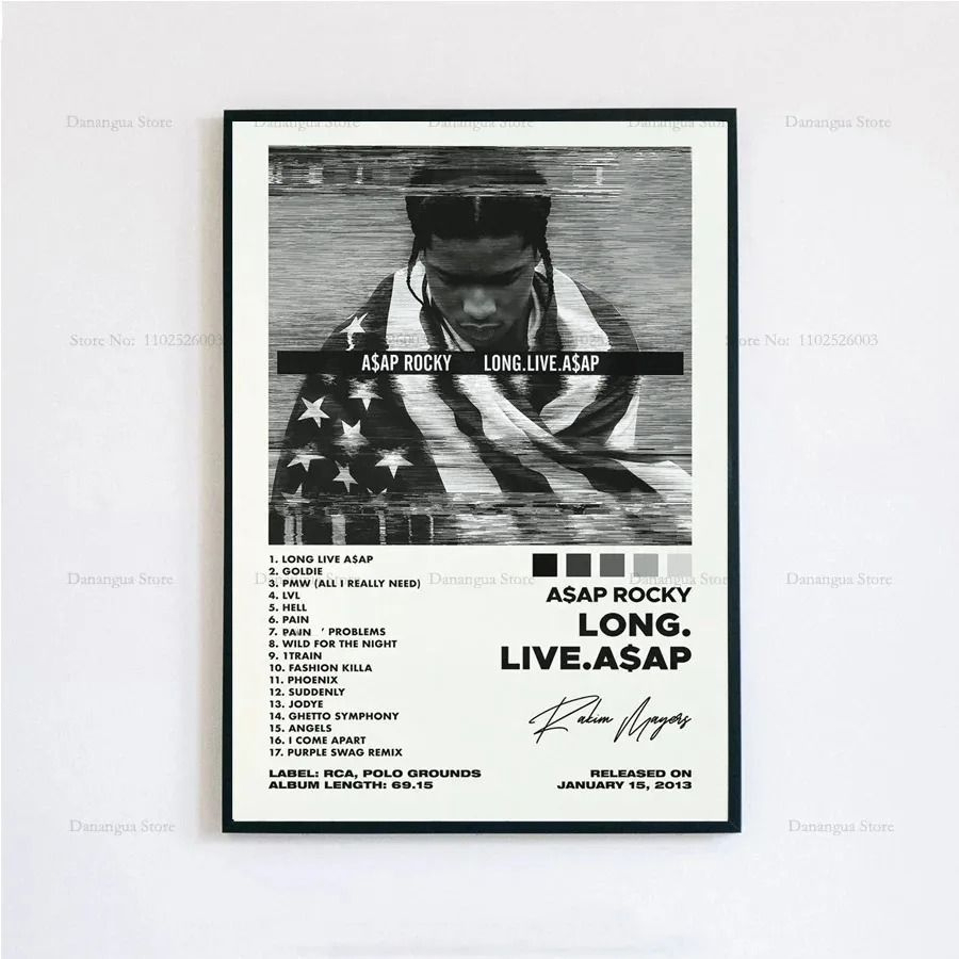 ASAP Rocky Poster Hip Hop Album Cover Wall Art Music Poster Print 10