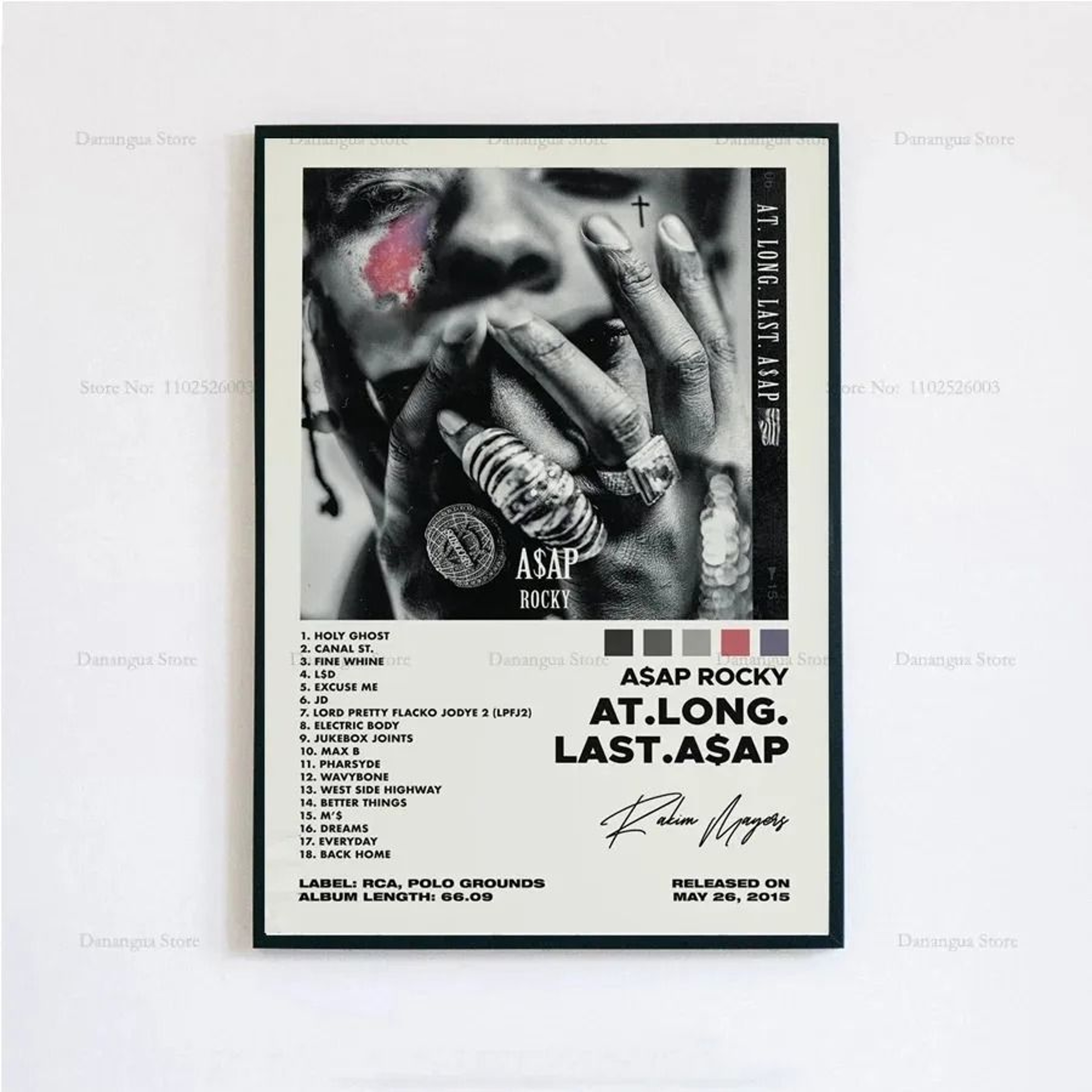 ASAP Rocky Poster Hip Hop Album Cover Wall Art Music Poster Print 13
